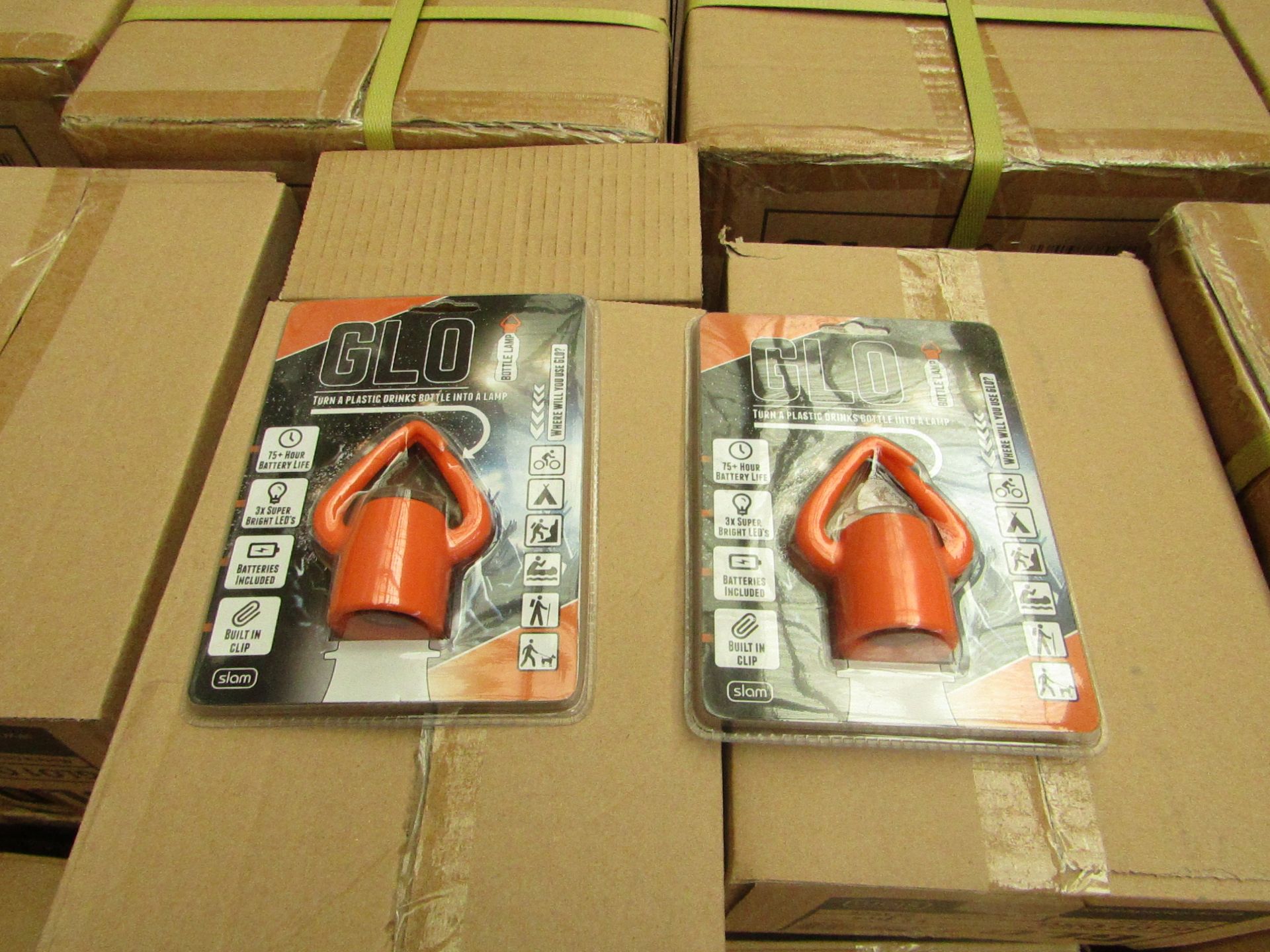 2 boxes of 12 GLO - Bottle Lamps - Packaged & Boxed.