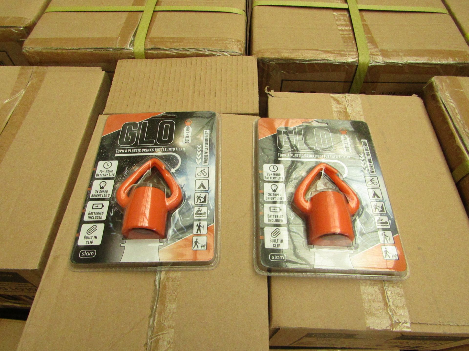 2 boxes of 12 GLO - Bottle Lamps - Packaged & Boxed.