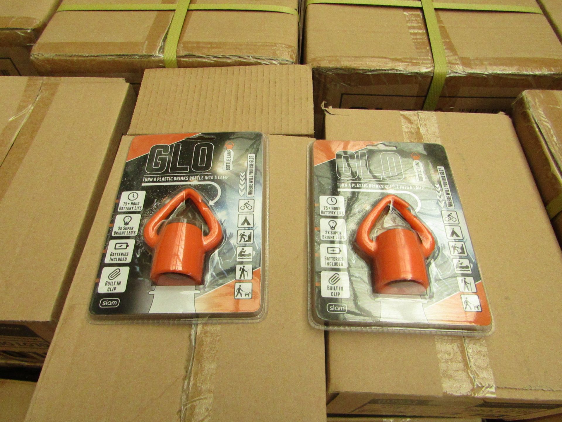 2 boxes of 12 GLO - Bottle Lamps - Packaged & Boxed.