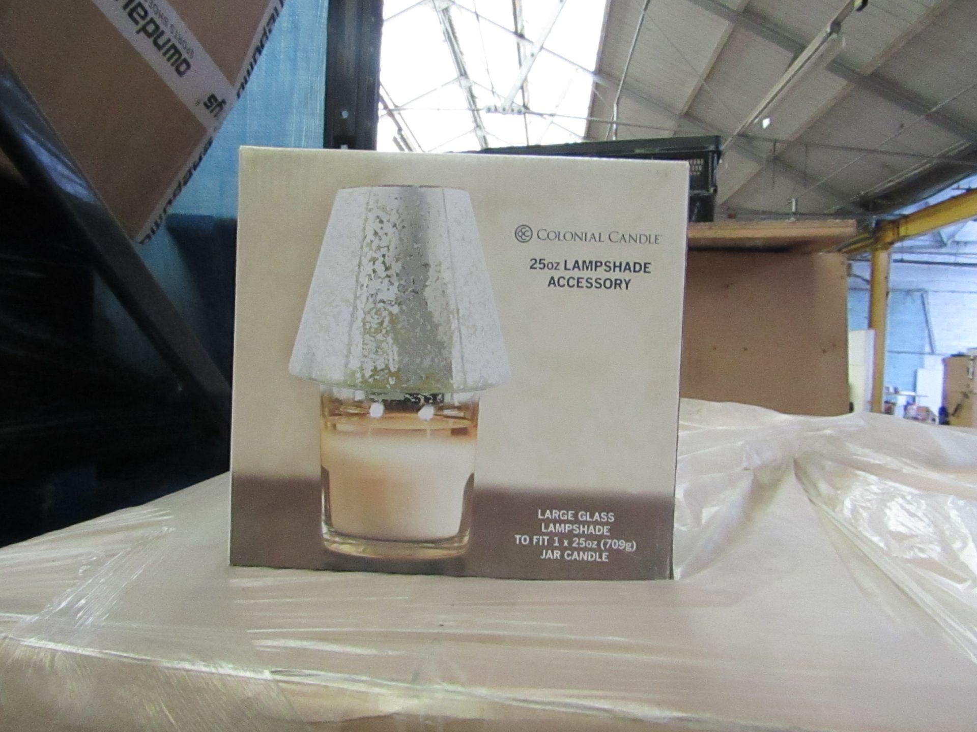 Pallet of 192 Colonial Candle 25oz jar candle lamp shade accessory, new and boxed