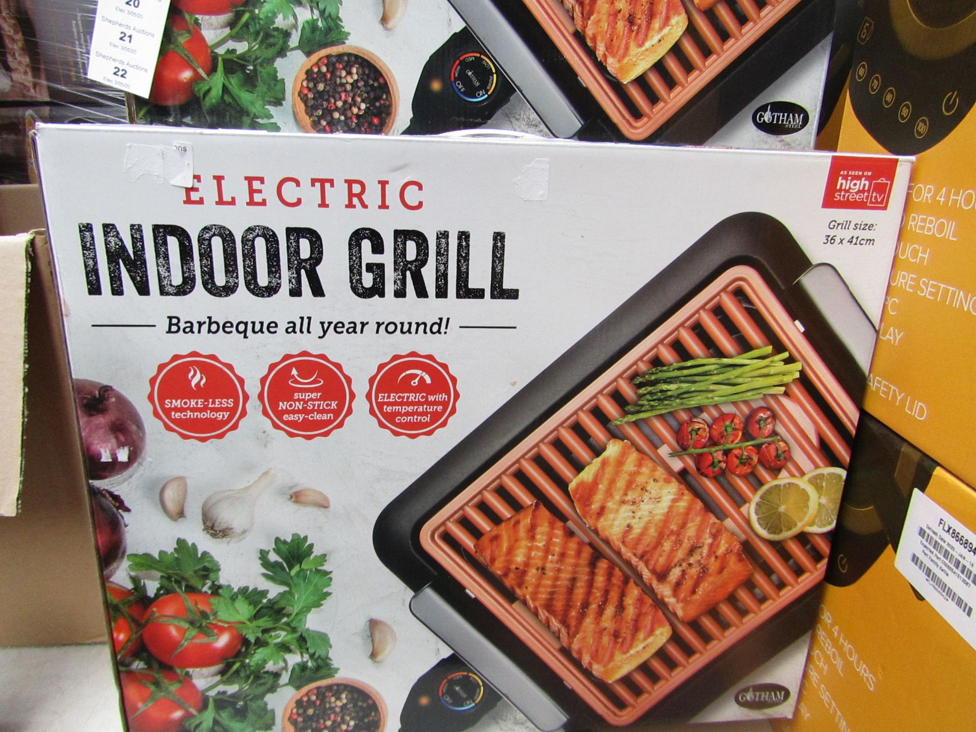 | 1x | ELECTRIC INDOOR GRILL | REFURBISHED AND BOXED | NO ONLINE RE-SALE | SKU C5060541512825 |