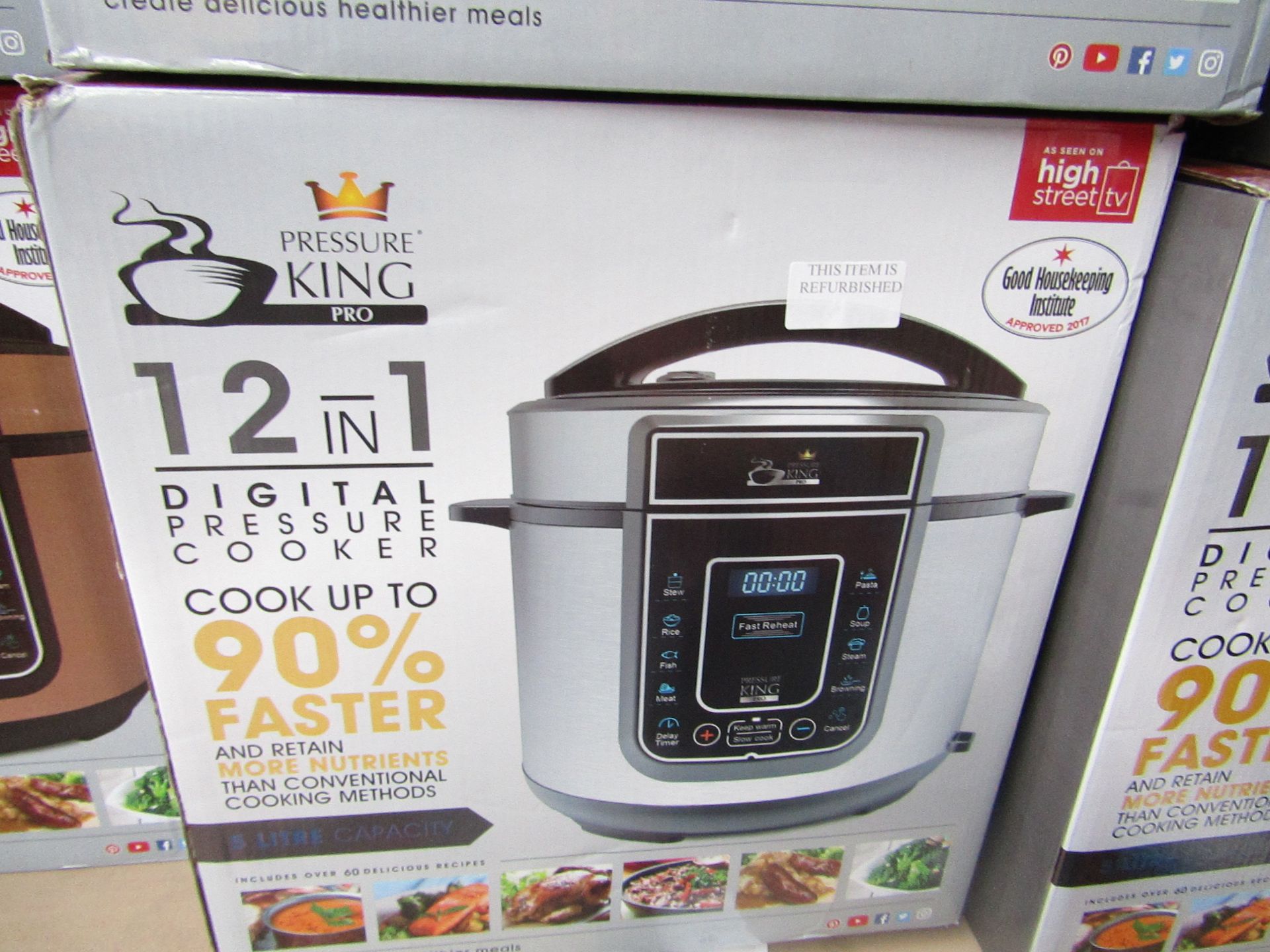 | 1X | PRESSURE KING PRO 12 IN 1 DIGITAL PRESSURE AND MULTI COOKER SILVER | REFURBISHED AND