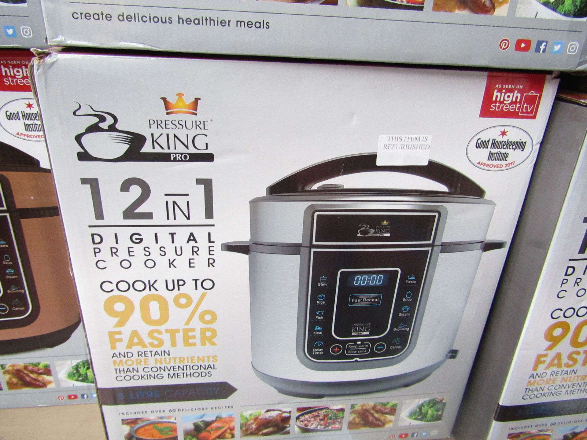 | 1X | PRESSURE KING PRO 12 IN 1 DIGITAL PRESSURE AND MULTI COOKER SILVER | REFURBISHED AND