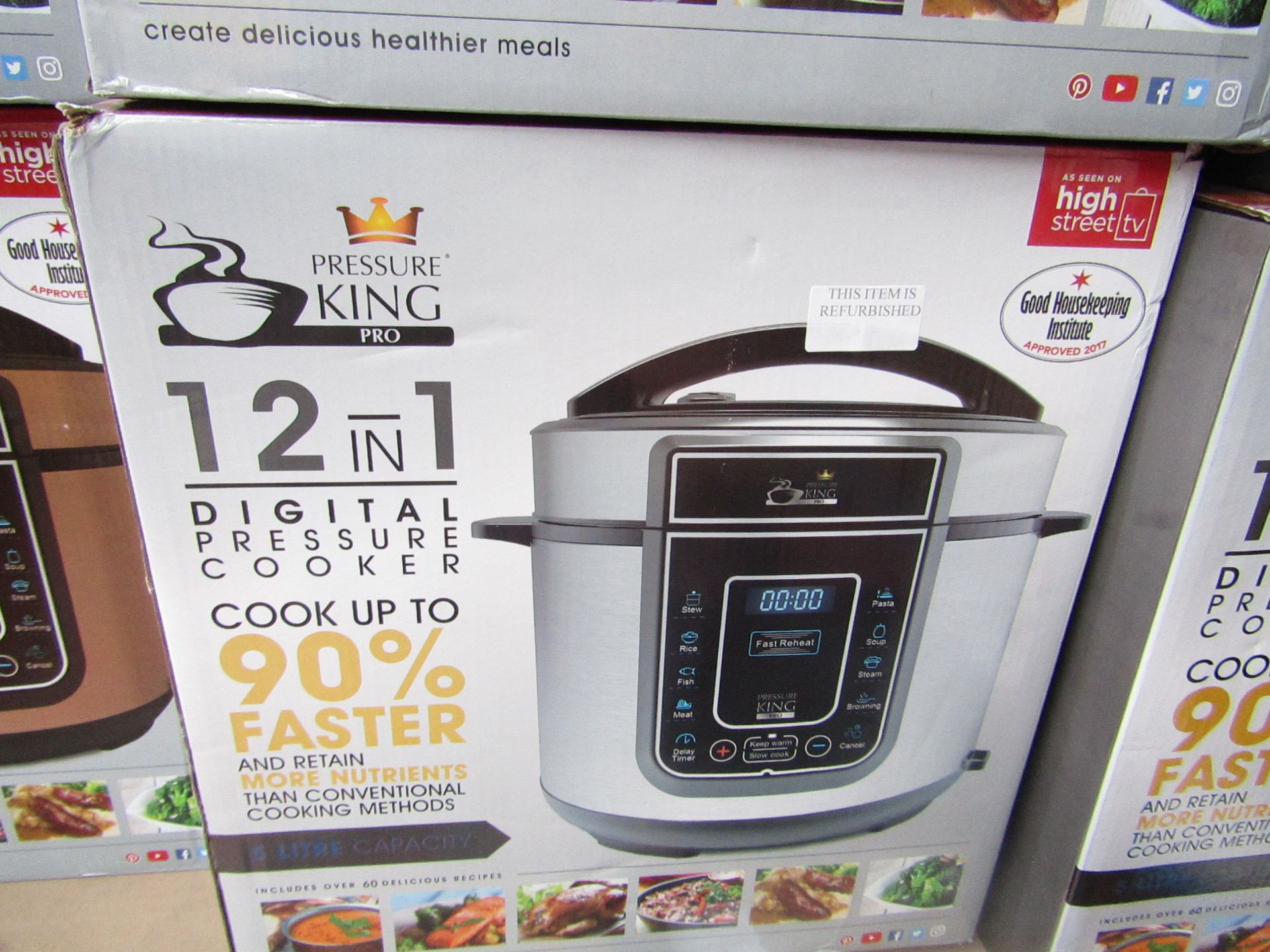 | 1X | PRESSURE KING PRO 12 IN 1 DIGITAL PRESSURE AND MULTI COOKER SILVER | REFURBISHED AND