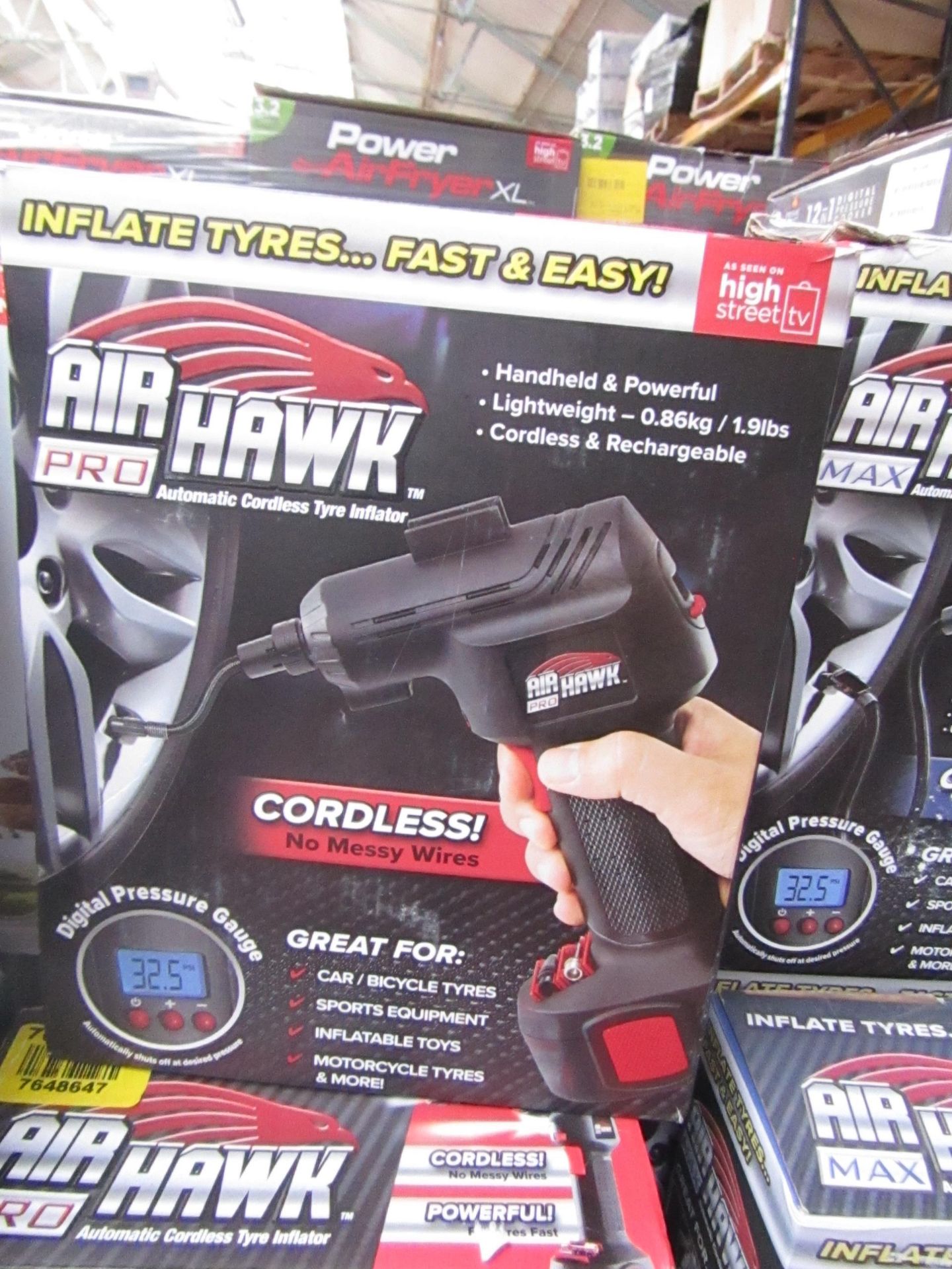 | 1x | AIR HAWK PRO CORDLESS COMPRESSOR | REFURBISHED AND BOXED | NO ONLINE RE-SALE | SKU