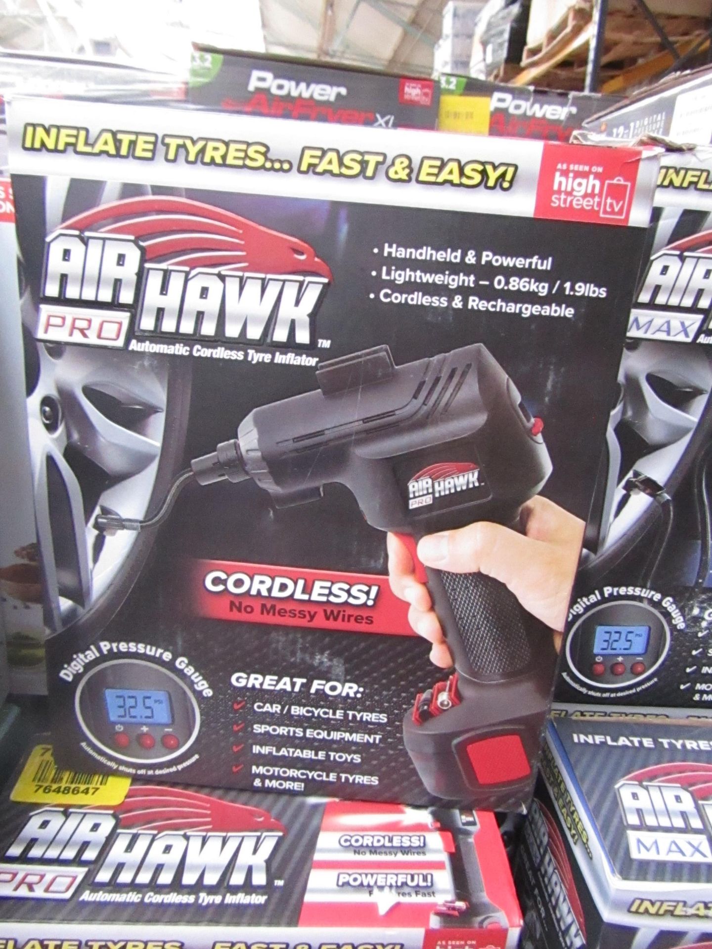 | 1x | AIR HAWK PRO CORDLESS COMPRESSOR | REFURBISHED AND BOXED | NO ONLINE RE-SALE | SKU