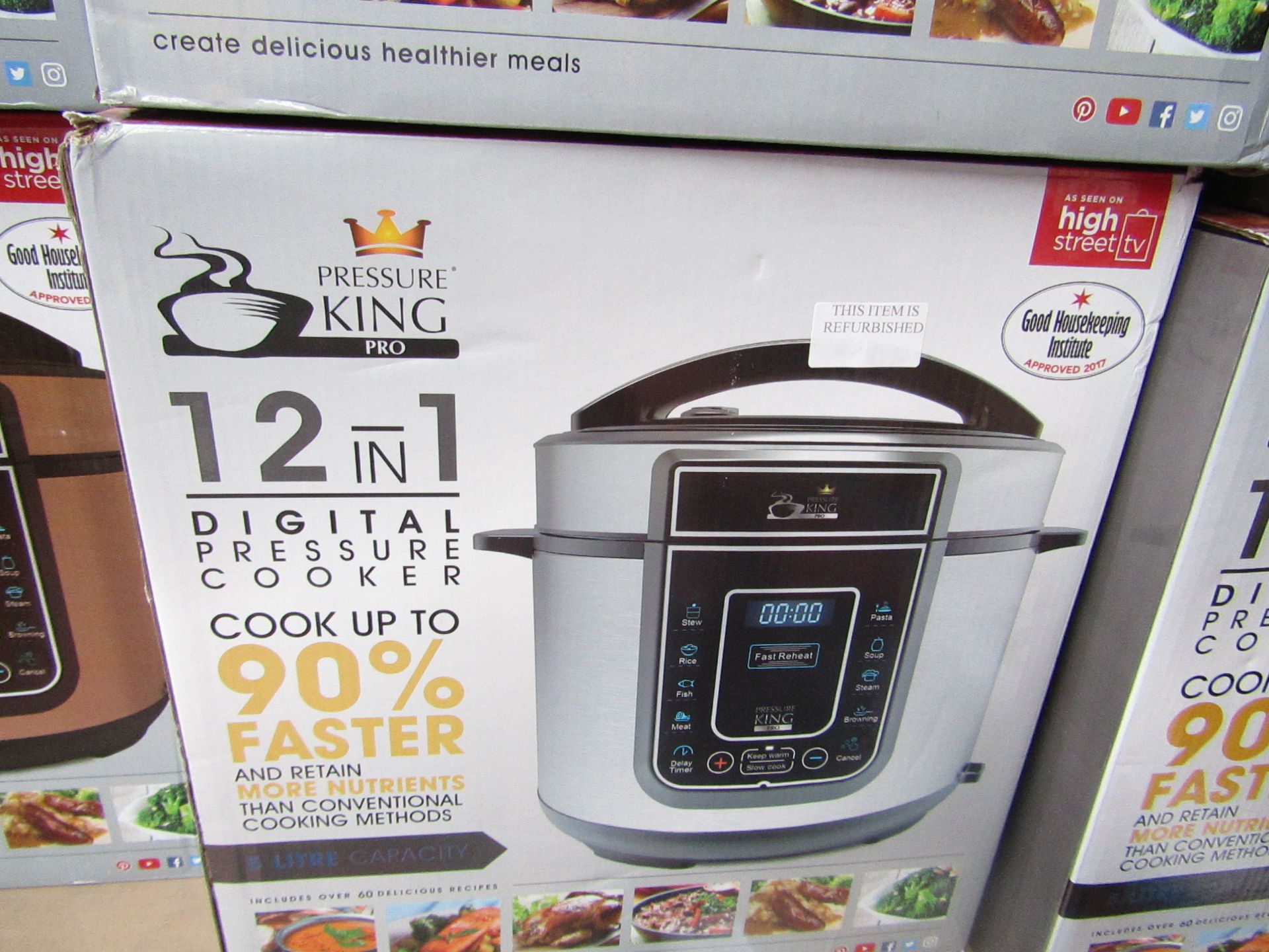 | 1X | PRESSURE KING PRO 12 IN 1 DIGITAL PRESSURE AND MULTI COOKER SILVER | REFURBISHED AND