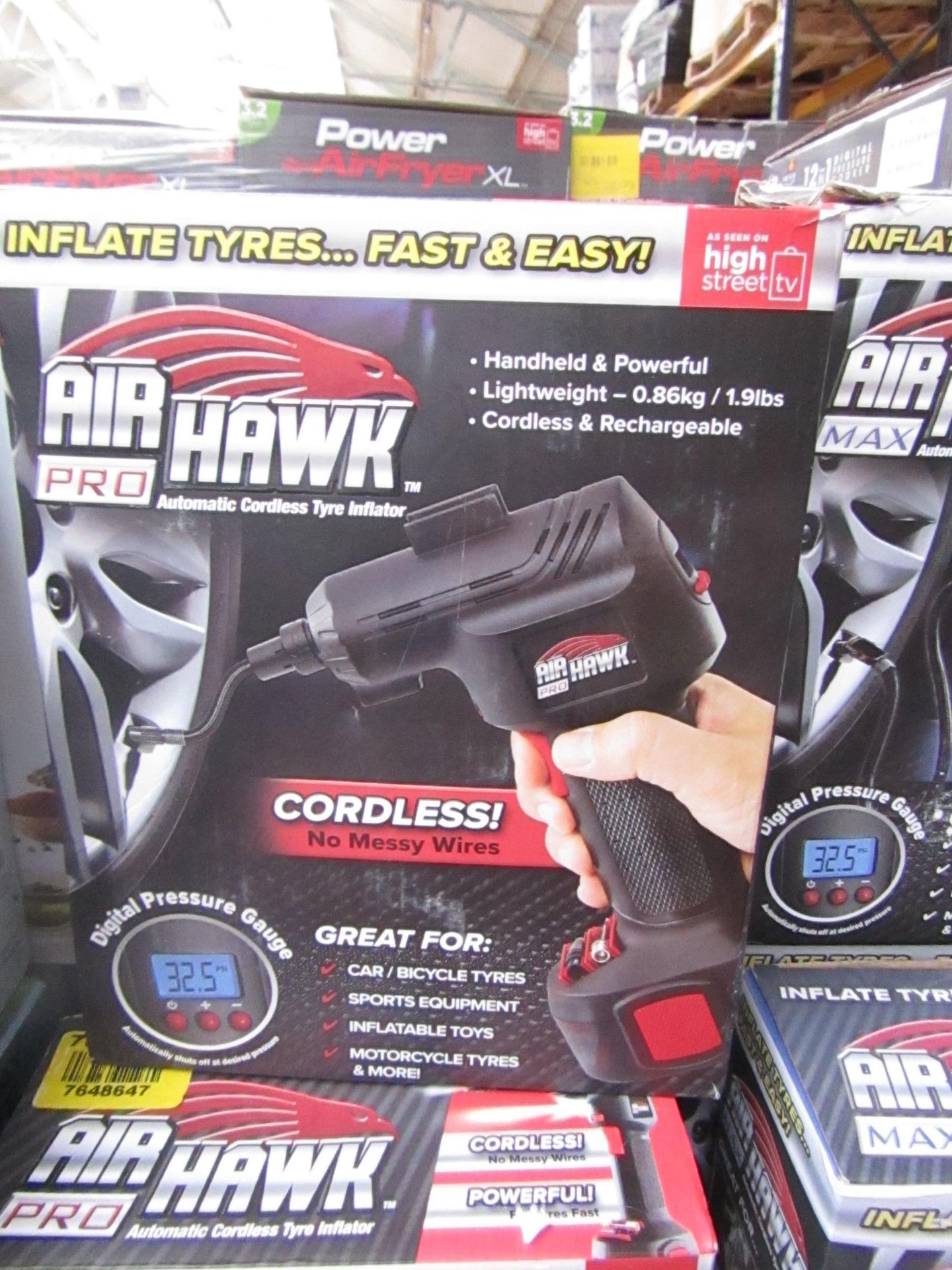 | 1x | AIR HAWK PRO CORDLESS COMPRESSOR | REFURBISHED AND BOXED | NO ONLINE RE-SALE | SKU