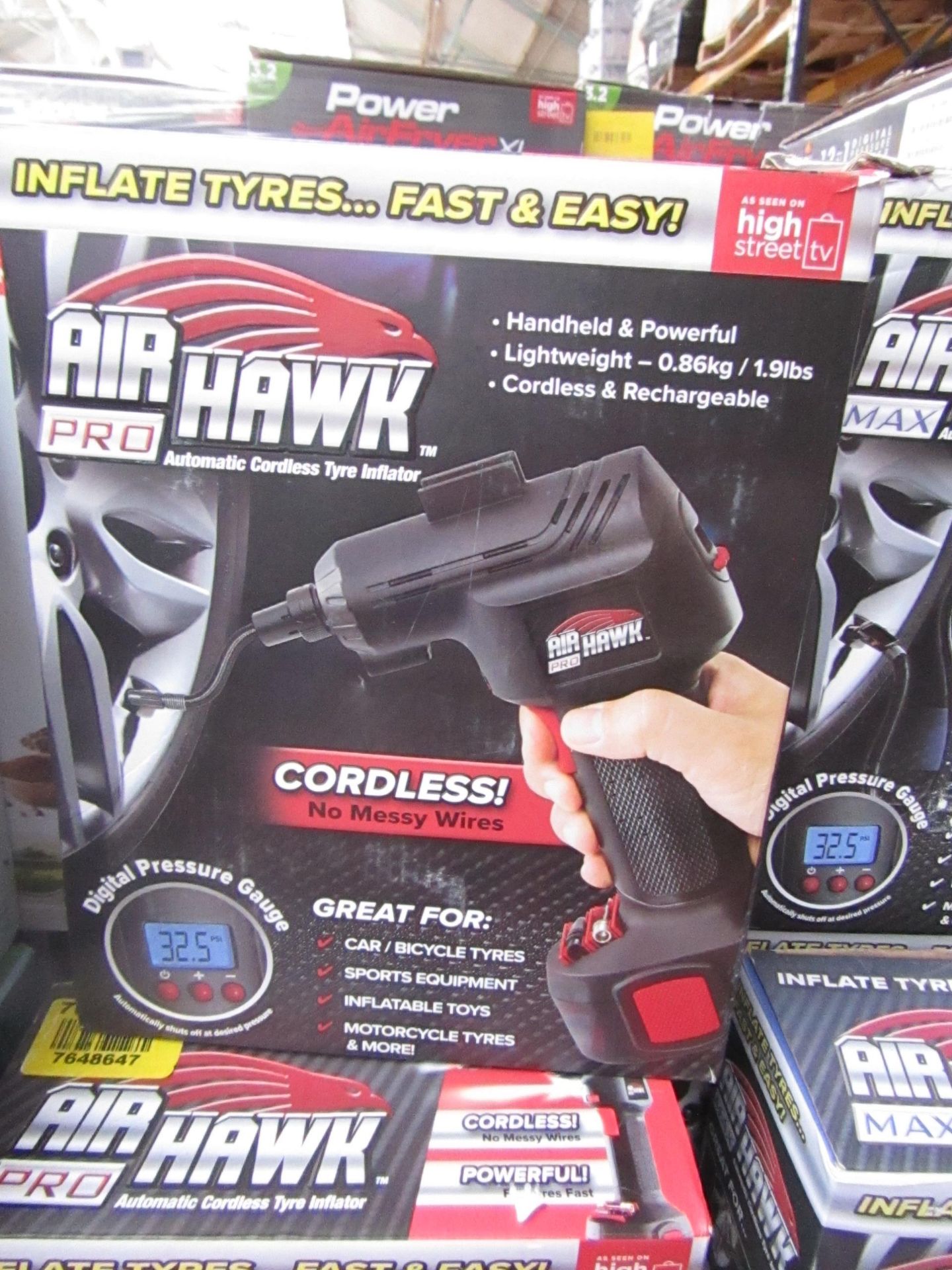 | 1x | AIR HAWK PRO CORDLESS COMPRESSOR | REFURBISHED AND BOXED | NO ONLINE RE-SALE | SKU