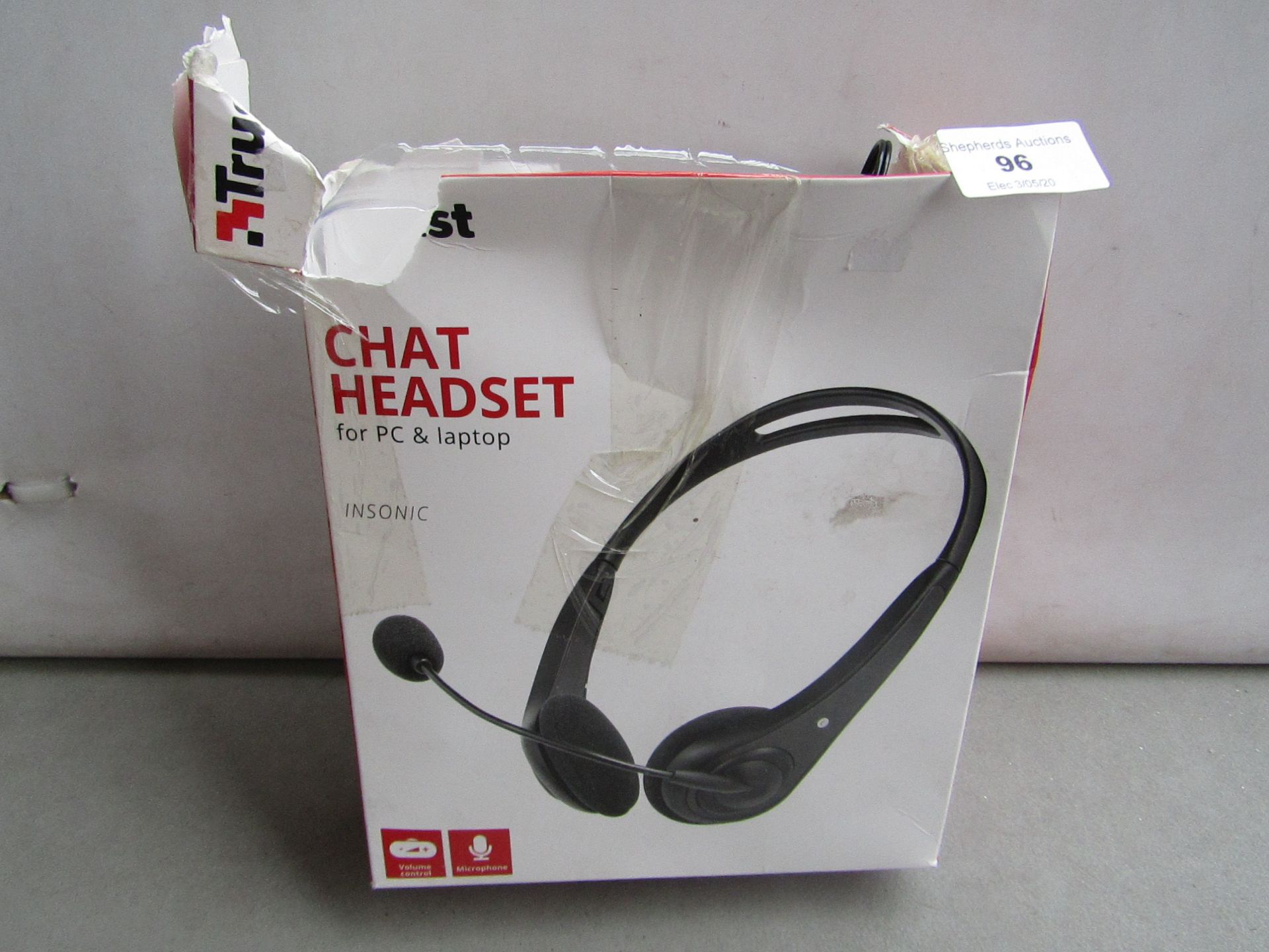 Trust Chat head set, boxed, tested working for sound to the earphones