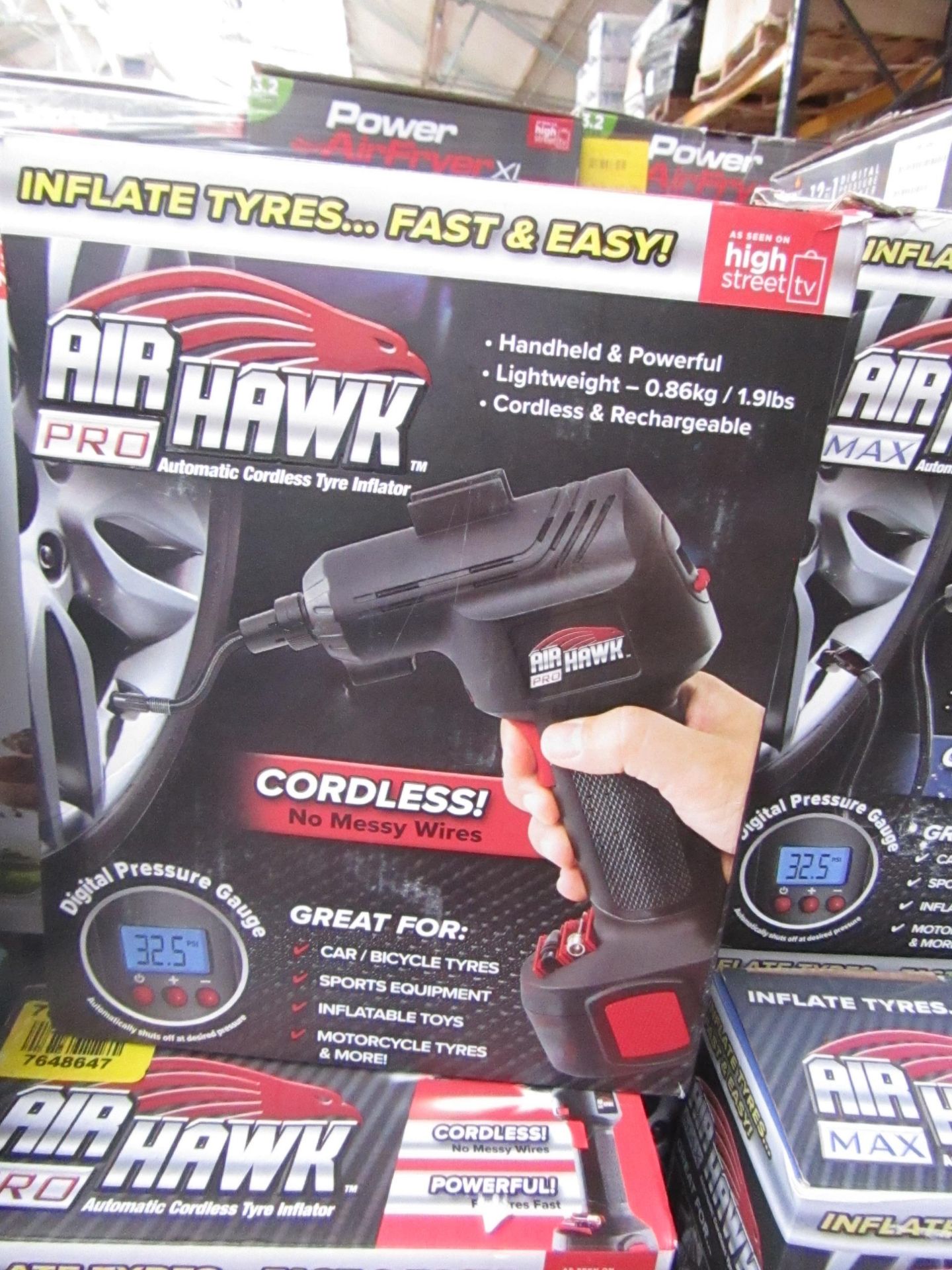 | 1x | AIR HAWK PRO CORDLESS COMPRESSOR | REFURBISHED AND BOXED | NO ONLINE RE-SALE | SKU