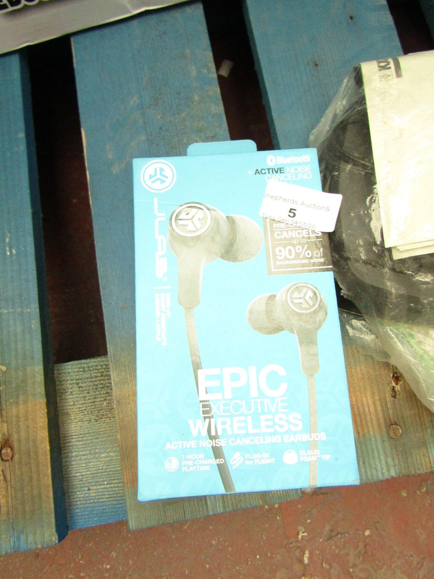 Jlab wireless Epic earbuds, untested and boxed.