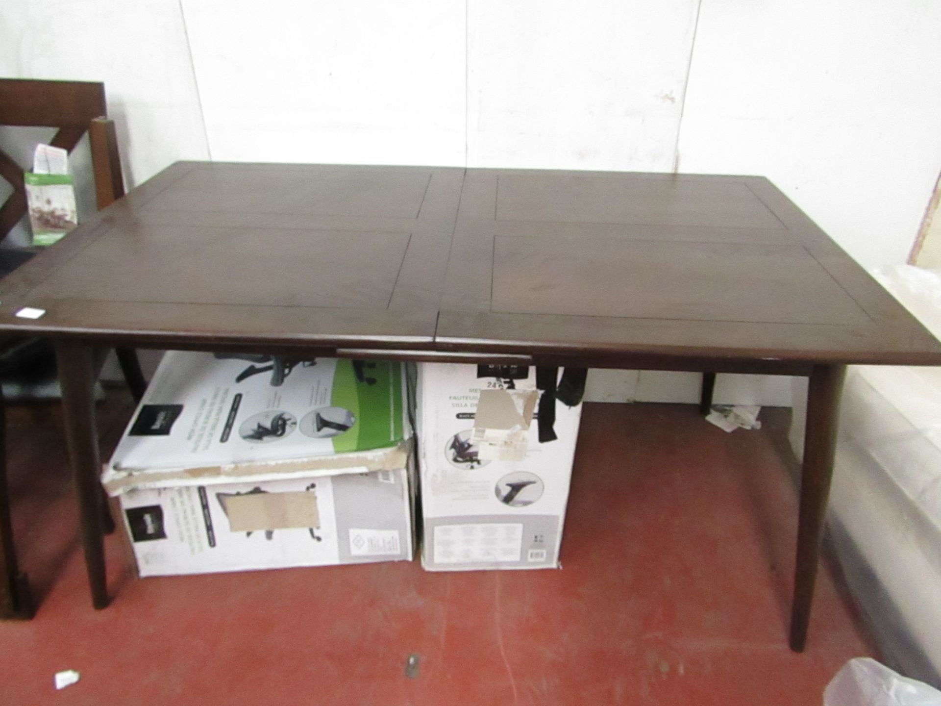 | 1x | Swoon Ginsberg extending dining table in Dark Mango | no box | SKU - | RRP £549