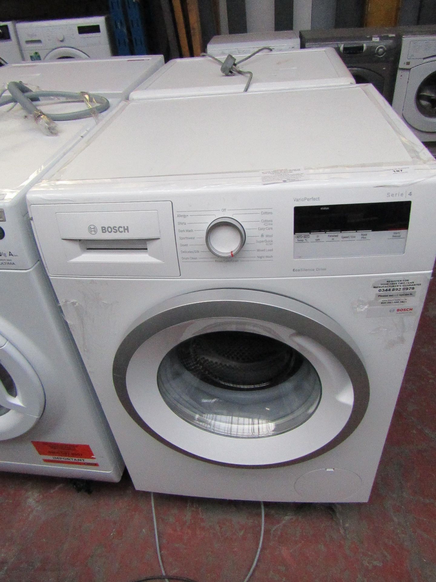 Bosch Serie 4 Vario Perfect Eco Silence Drive washing machine, powers on but unable to test spin due