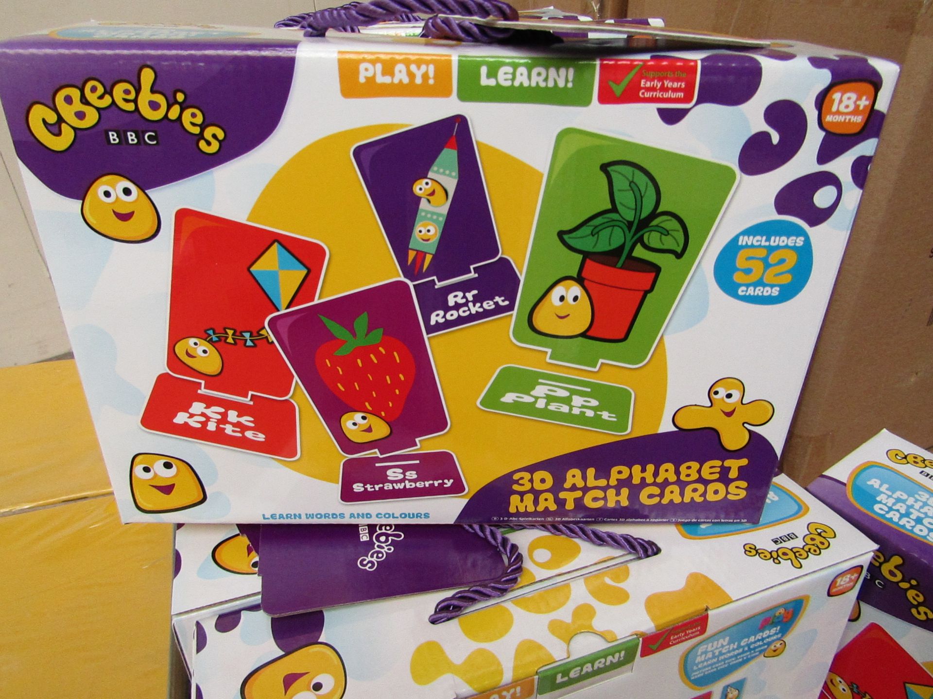 Cbeebies 3D Alphabet Match cards. Learn Words & Colours. New & Boxed