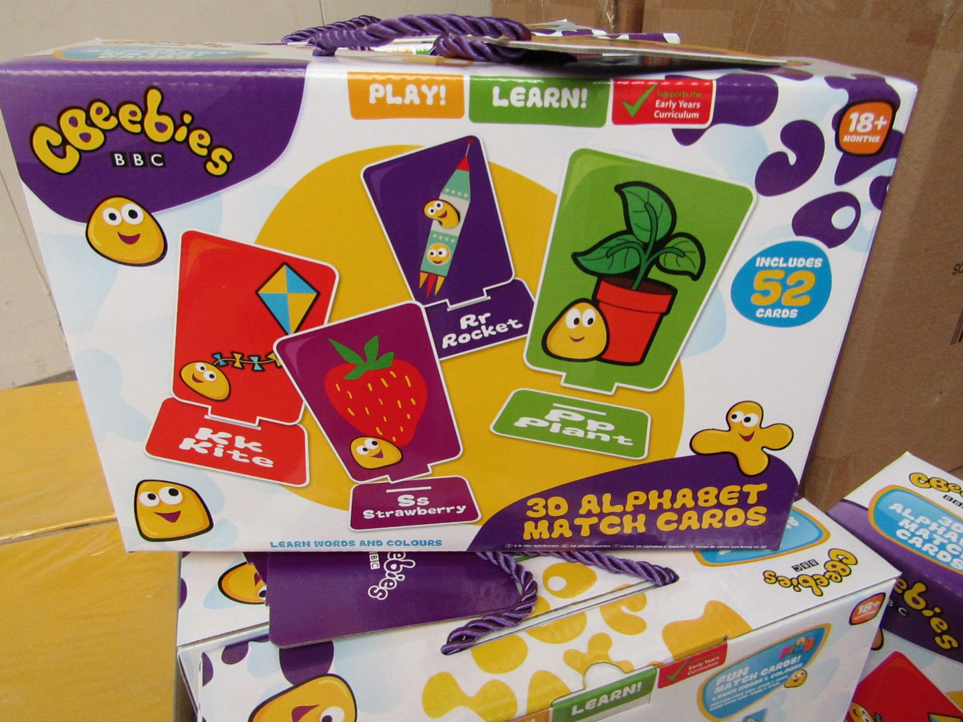 Cbeebies 3D Alphabet Match cards. Learn Words & Colours. New & Boxed