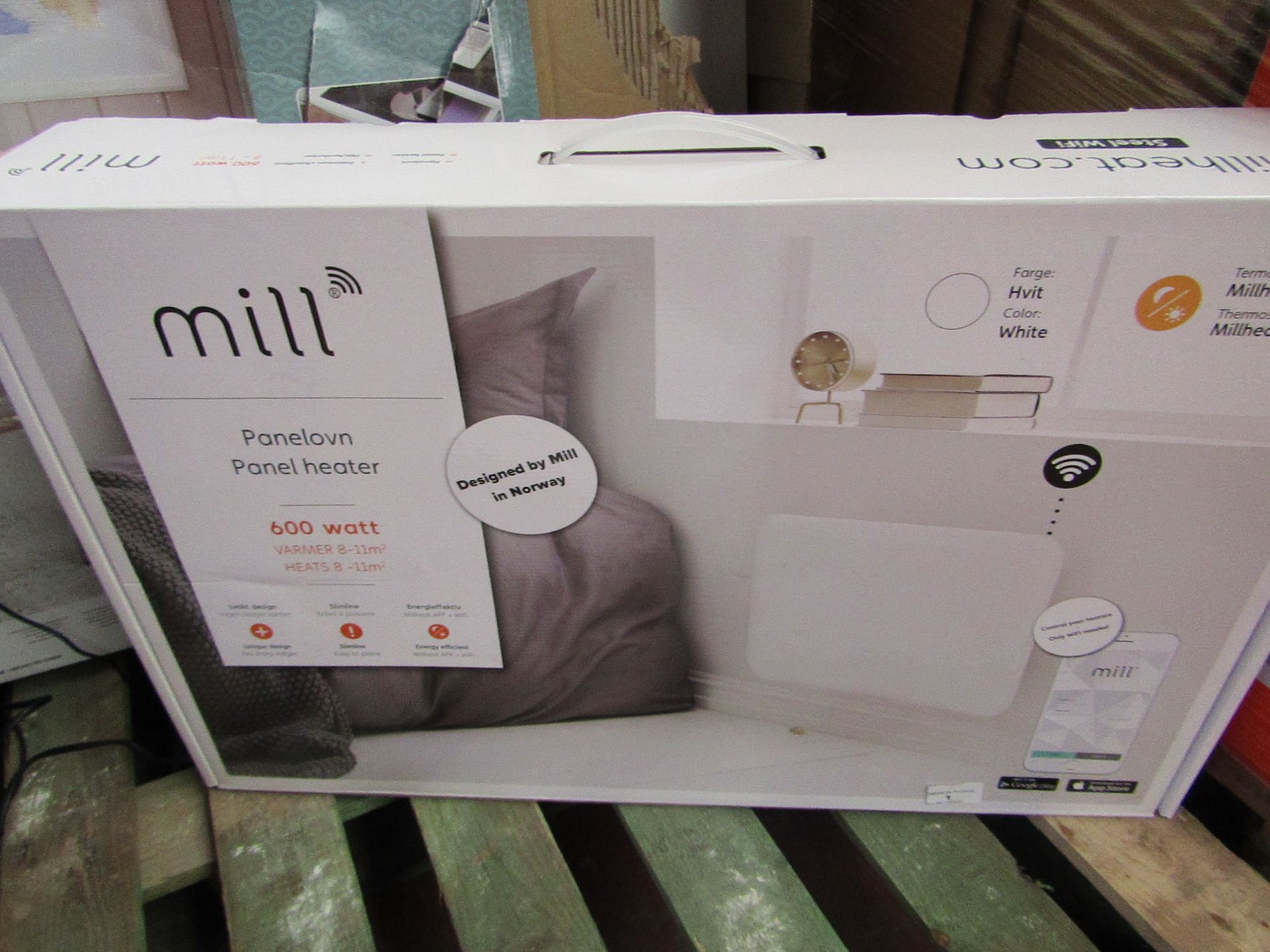 Mill Wifi 600watt Panel Heater. Boxed but untested