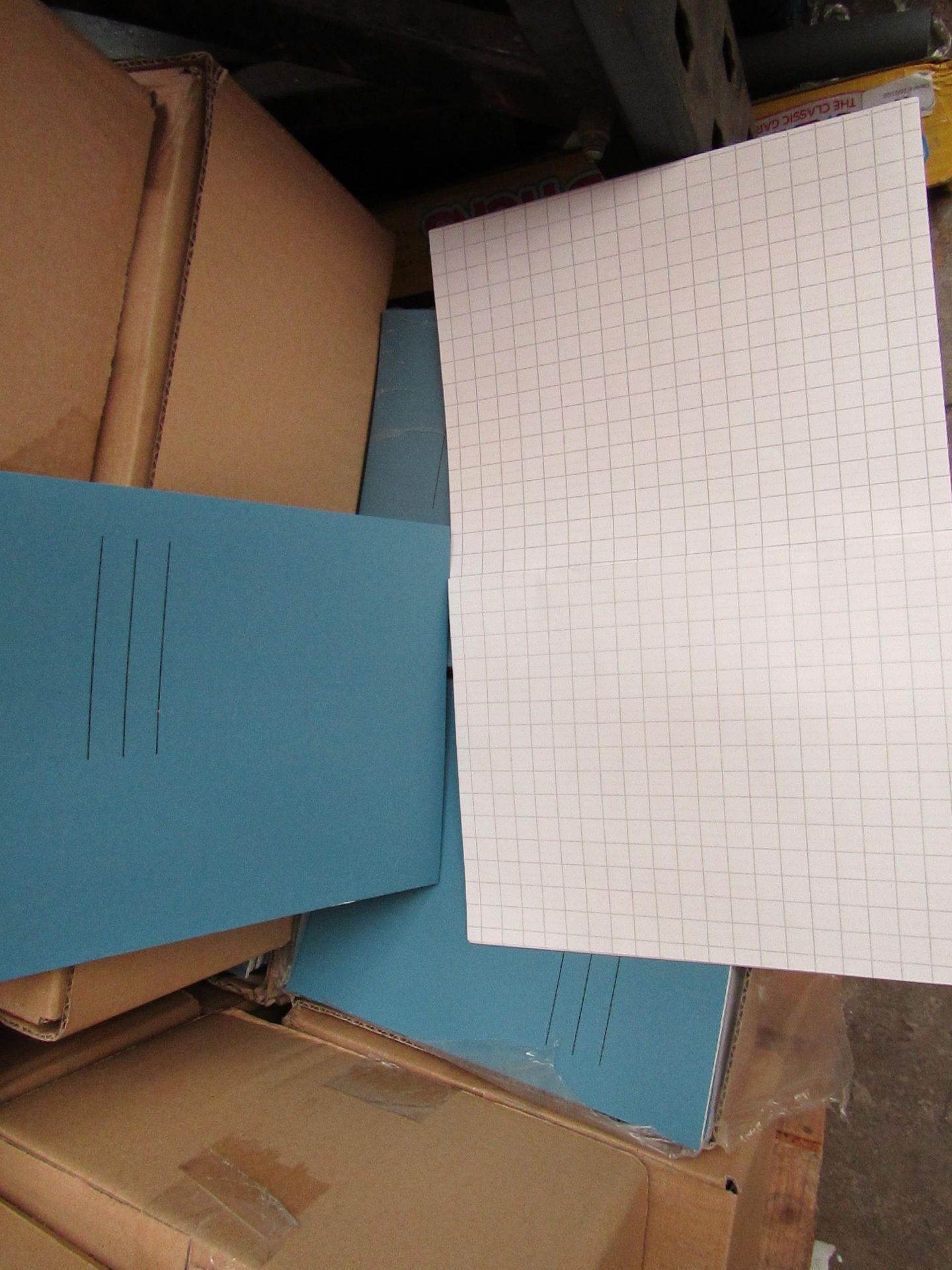 Box of 100 Exercise Books. See Image For Design.