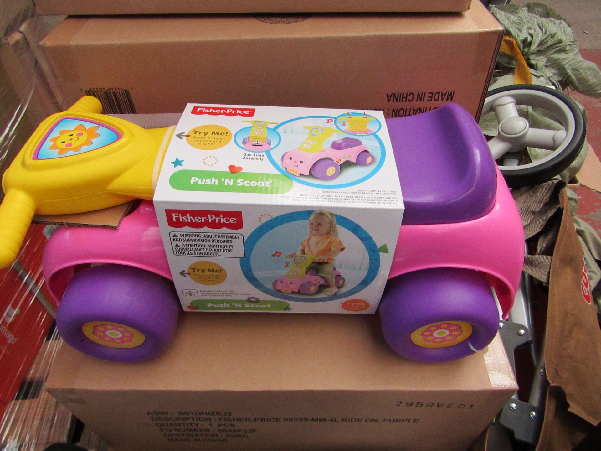 Fisher Price Push N Scoot With Sounds. New & Boxed