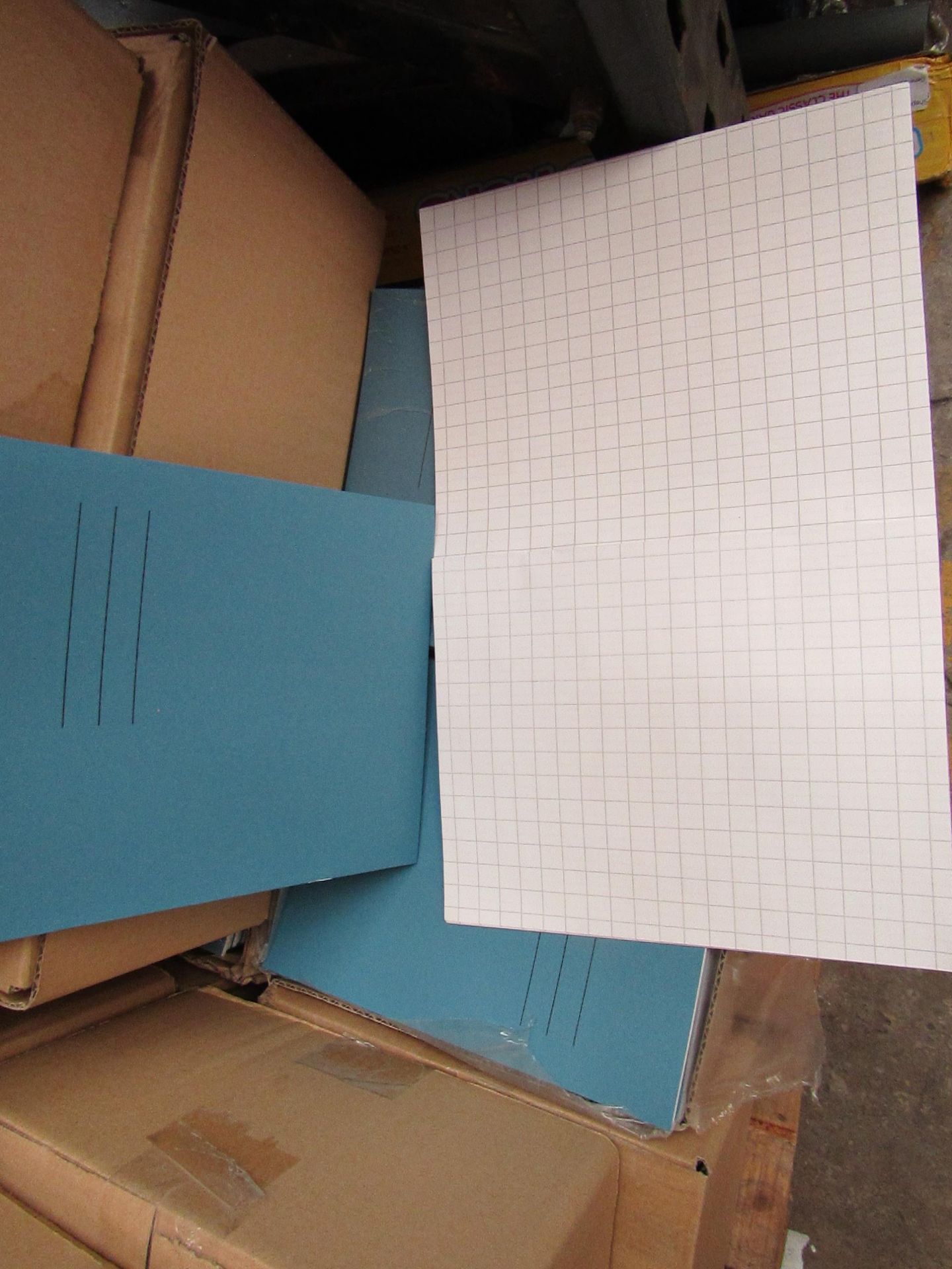 Box of 100 Exercise Books. See Image For Design.