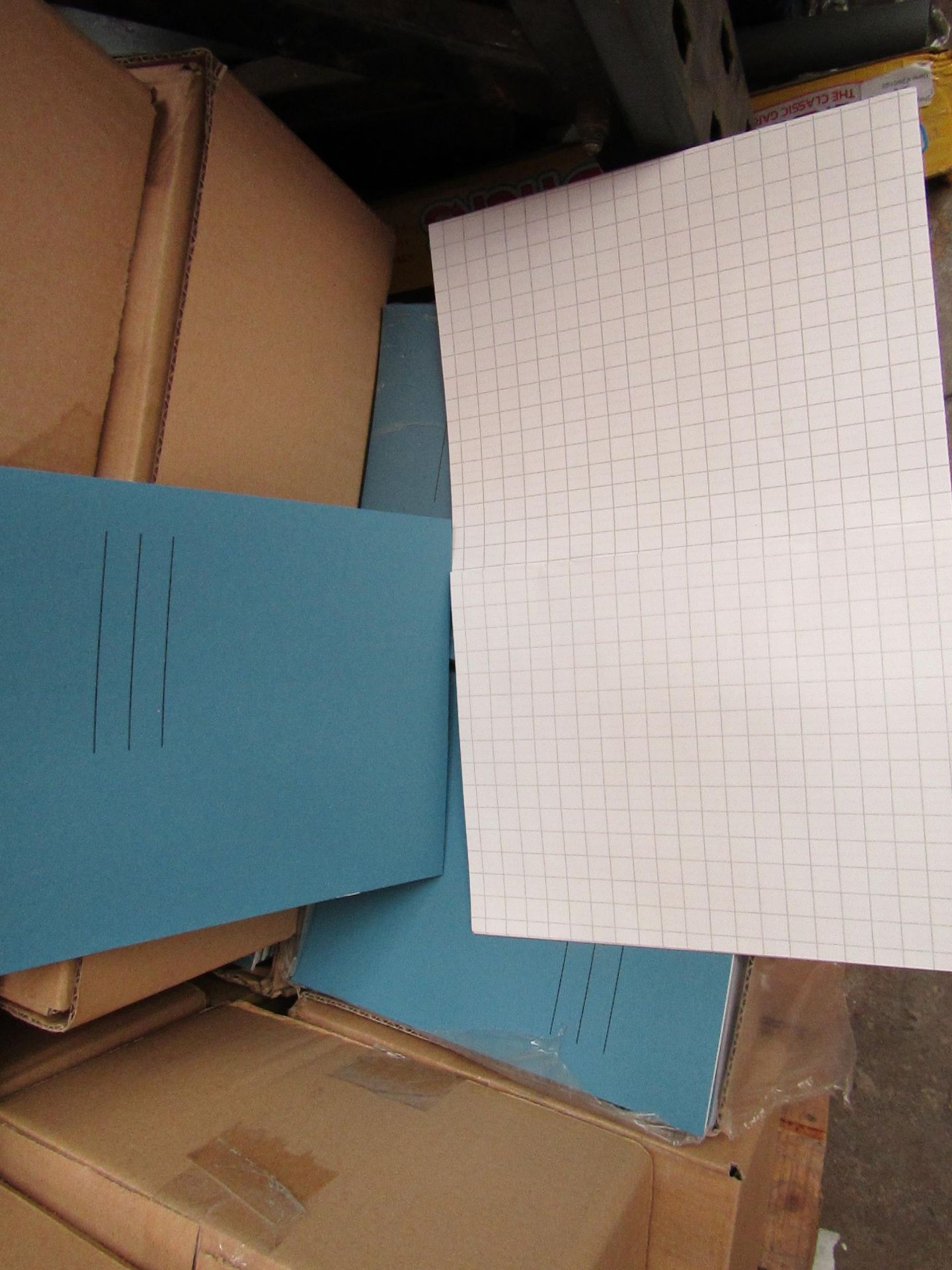 Box of 100 Exercise Books. See Image For Design.