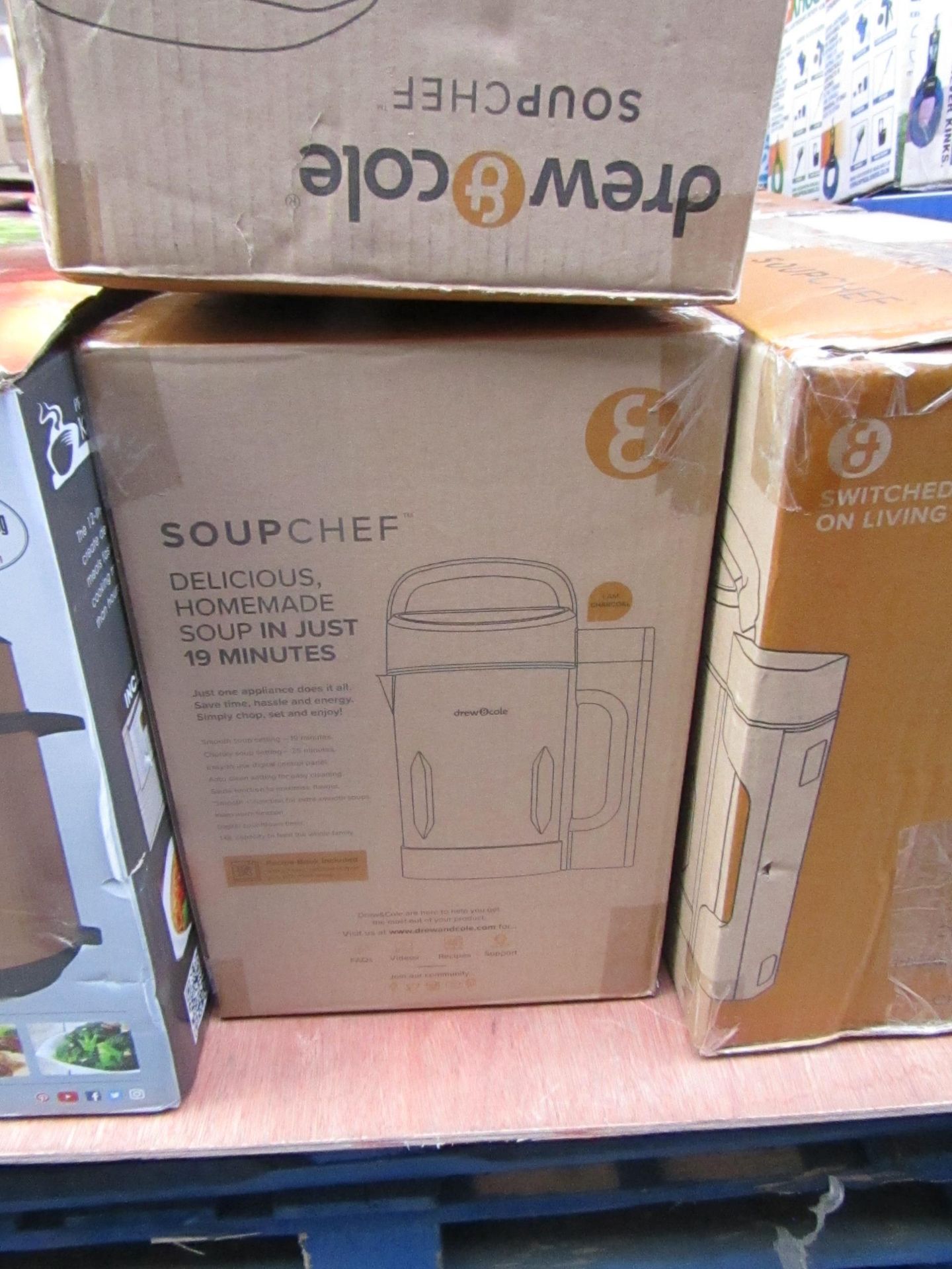 | 4X | DREW AND COLE SOUP CHEF | UNCHECKED AND BOXED | NO ONLINE RESALE | RRP £69.99 |TOTAL LOT