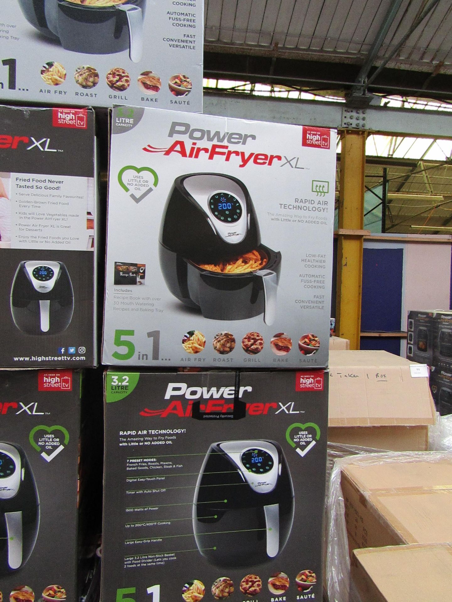 | 5X | POWER AIR FRYER 3.2L | UNCHECKED AND BOXED | NO ONLINE RE-SALE | SKU 5060191468053| RRP £79.