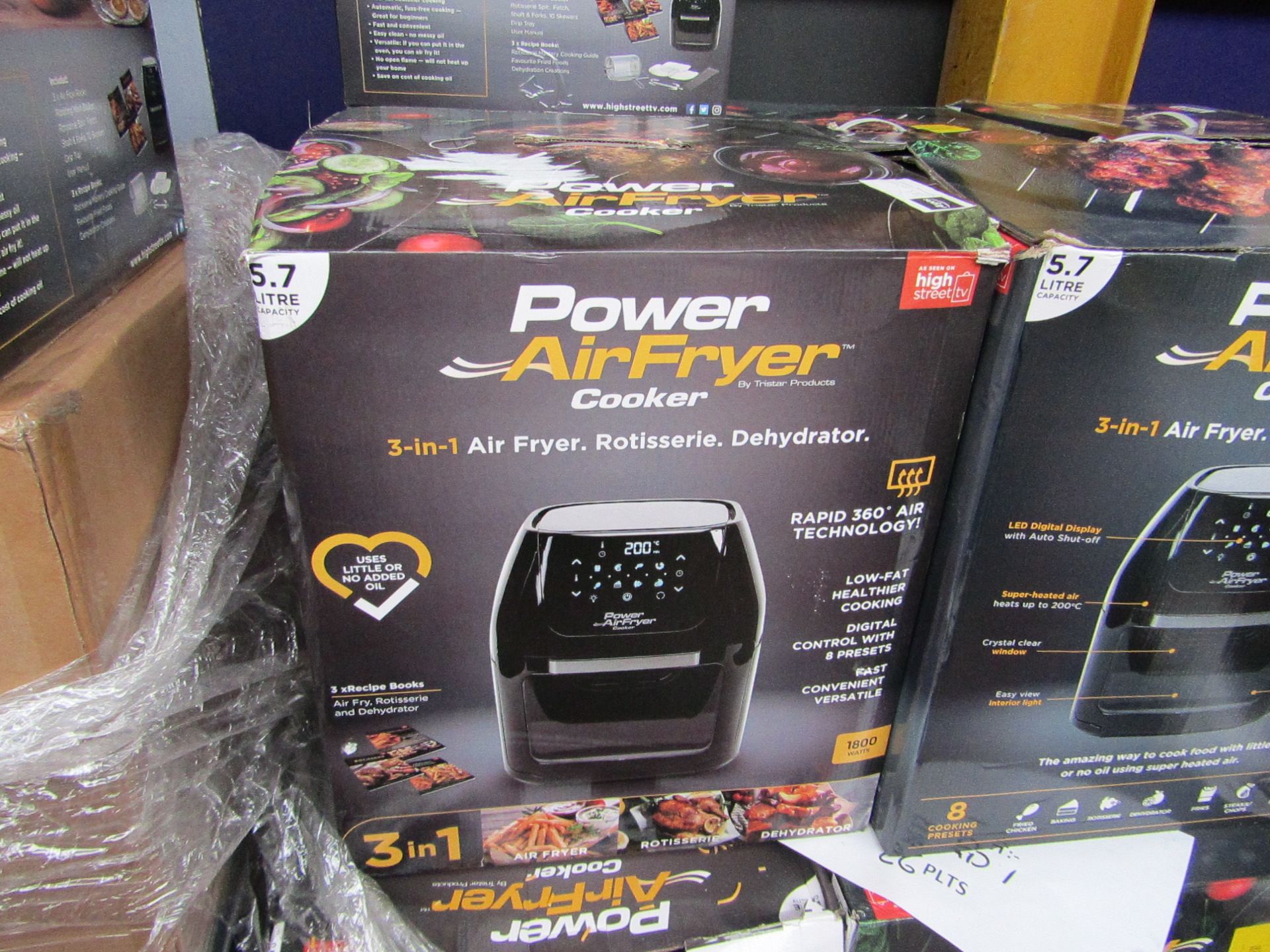 | 4X | POWER AIR FRYER COOKERS 5.7LTR | UNCHECKED AND BOXED | NO ONLINE RE-SALE | SKU