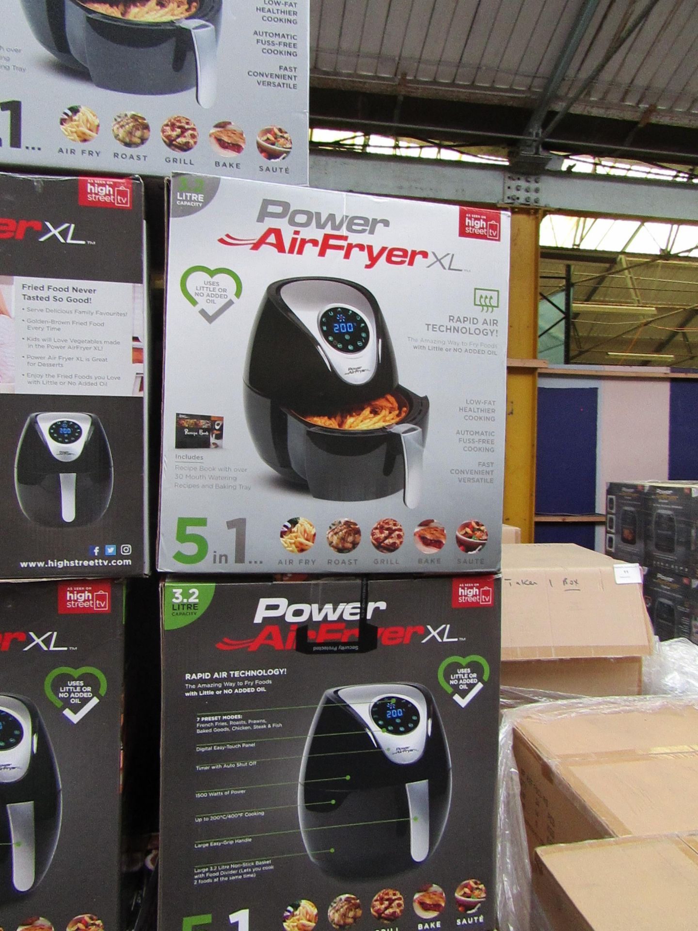 | 5X | POWER AIR FRYER 3.2L | UNCHECKED AND BOXED | NO ONLINE RE-SALE | SKU 5060191468053| RRP £79.