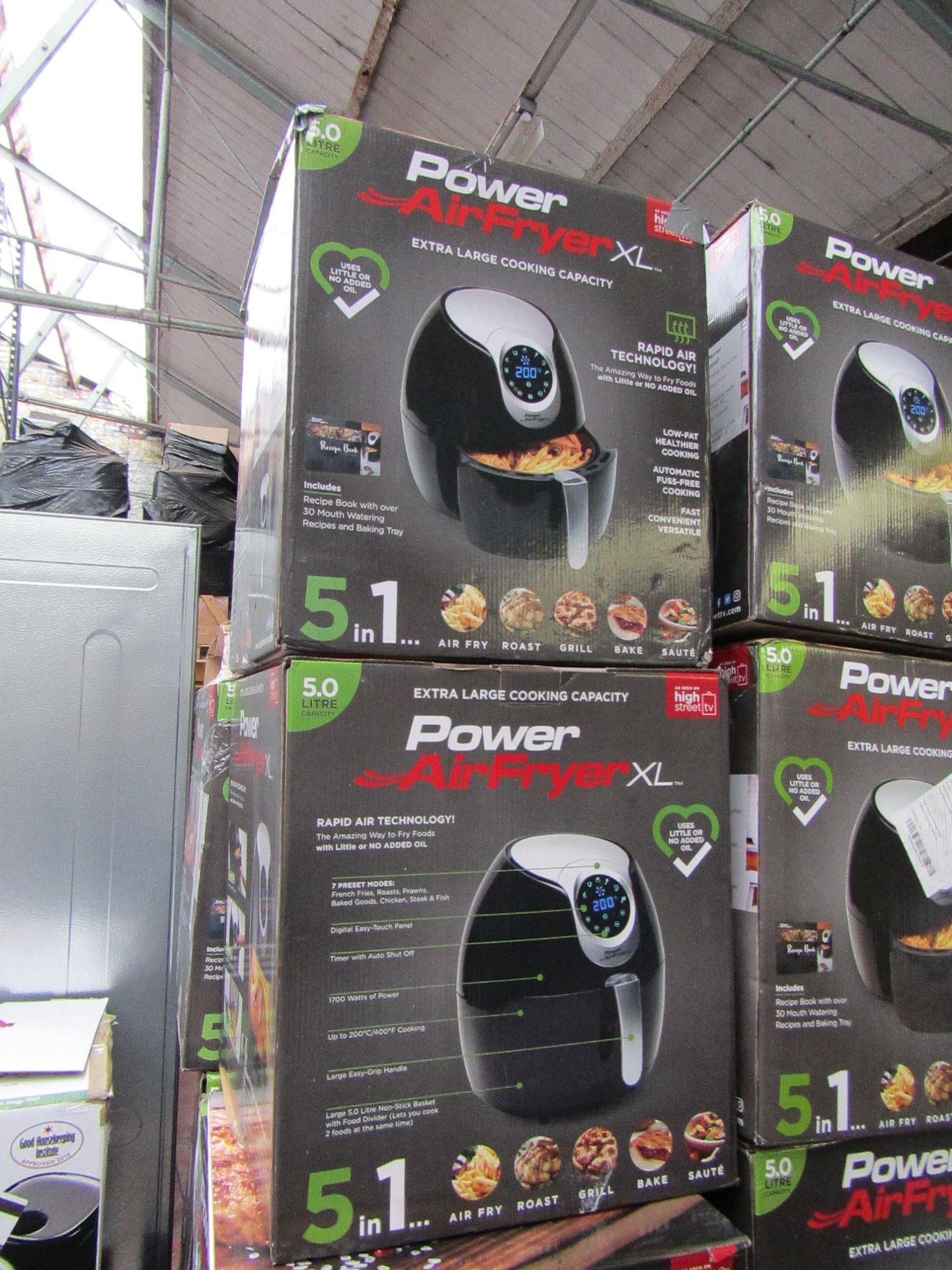 | 5X | POWER AIR FRYER 5L | UNCHECKED AND BOXED | NO ONLINE RE-SALE | SKU C5060191466936 | RRP £99.