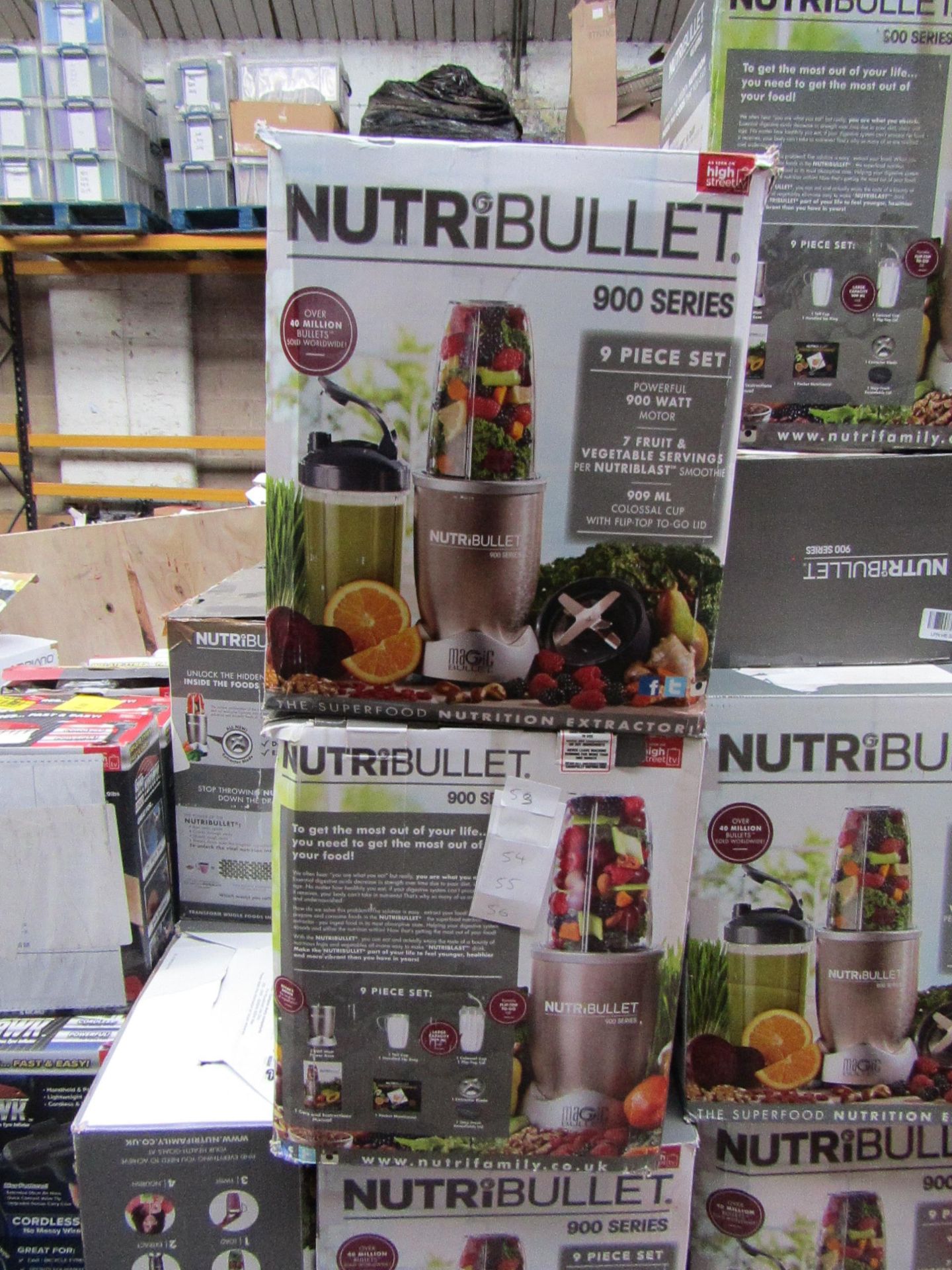 | 6X | NUTRI BULLET 900 SERIES | UNCHECKED AND BOXED | NO ONLINE RESALE | RRP £79.99 |TOTAL LOT