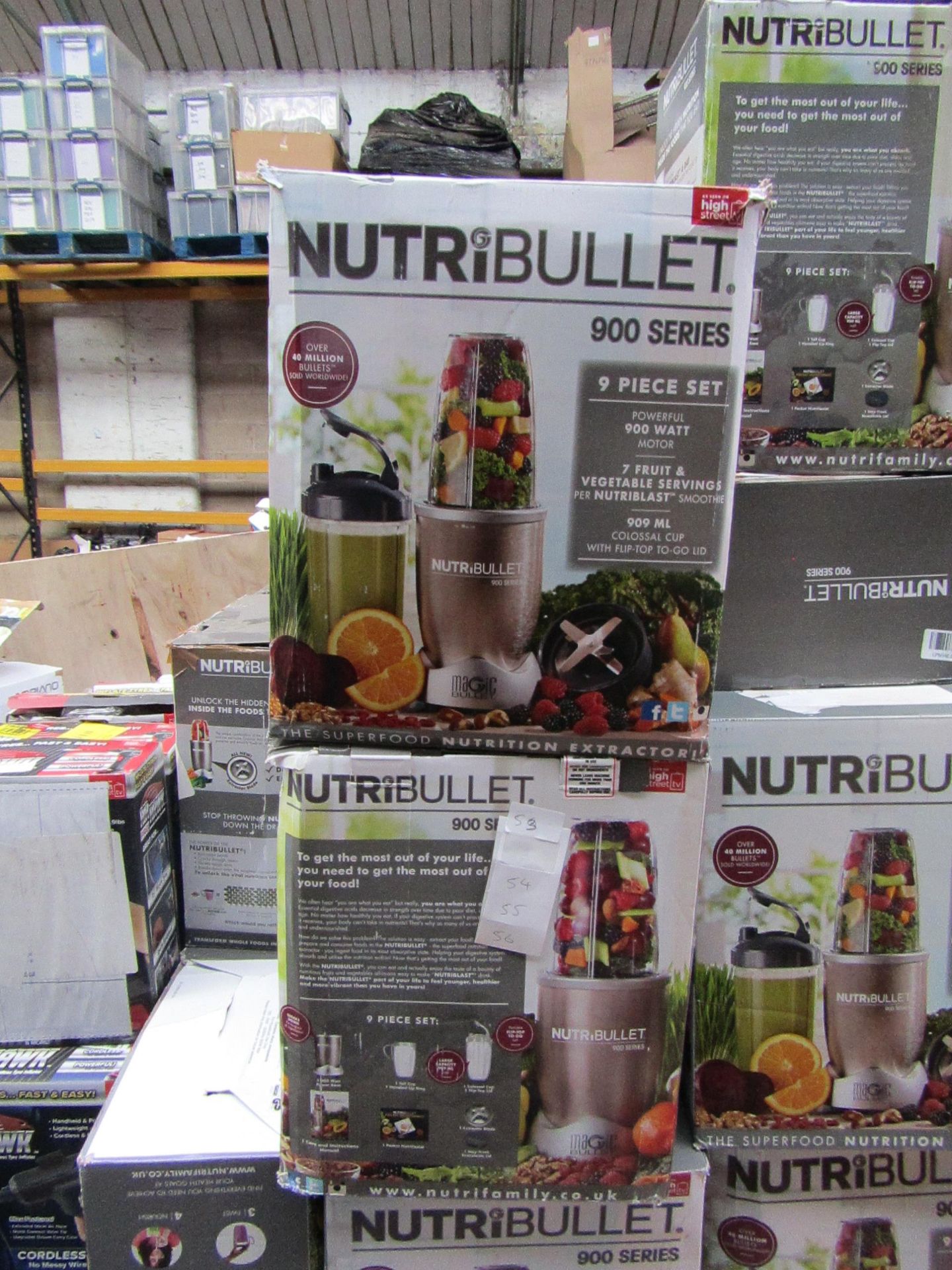 | 6X | NUTRI BULLET 900 SERIES | UNCHECKED AND BOXED | NO ONLINE RESALE | RRP £79.99 |TOTAL LOT