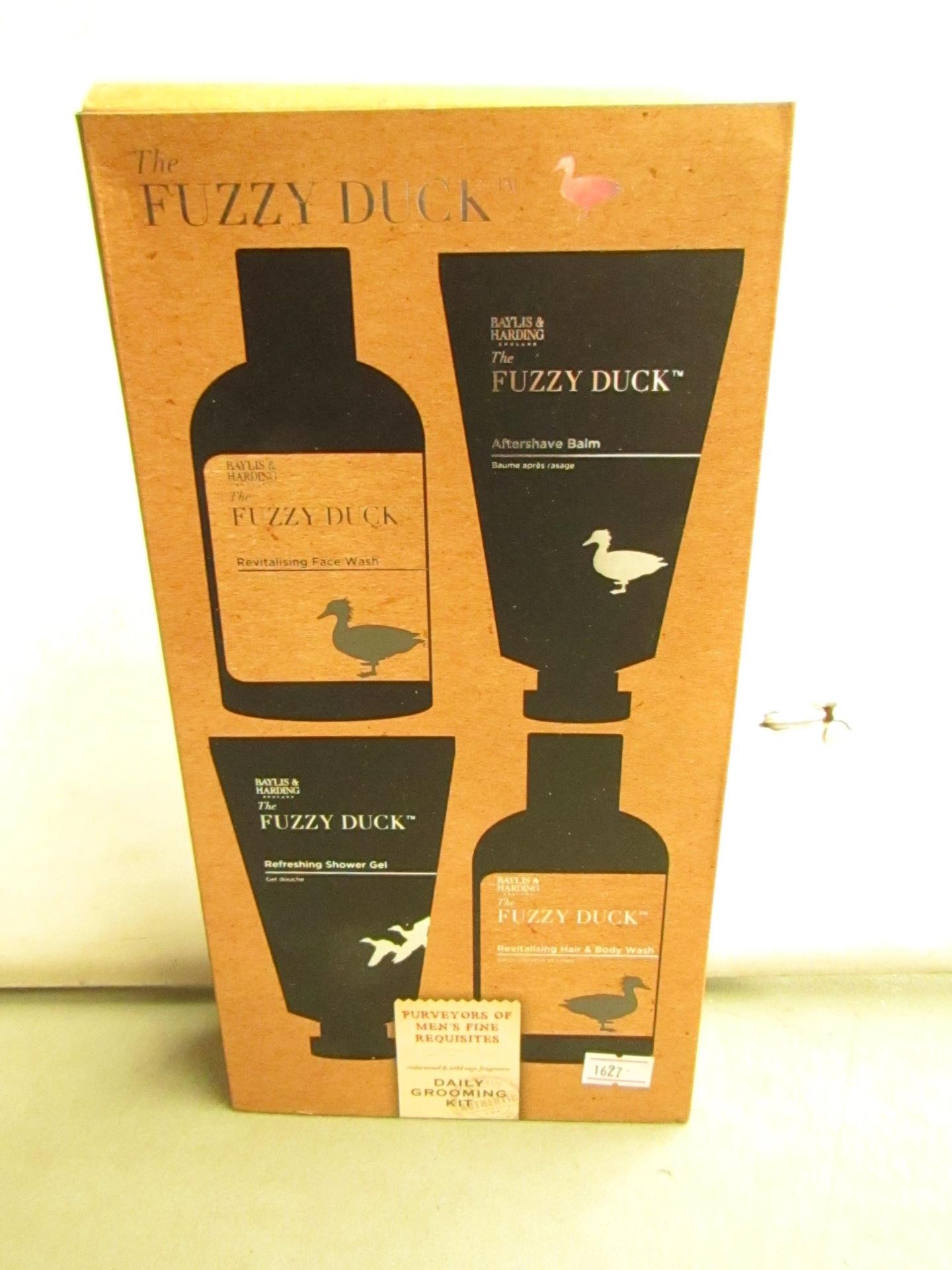 The Fuzzy Duck Daily Grooming Kit. Incl face wash, Biody Wash, Shampoo & Aftershave Barm. New &
