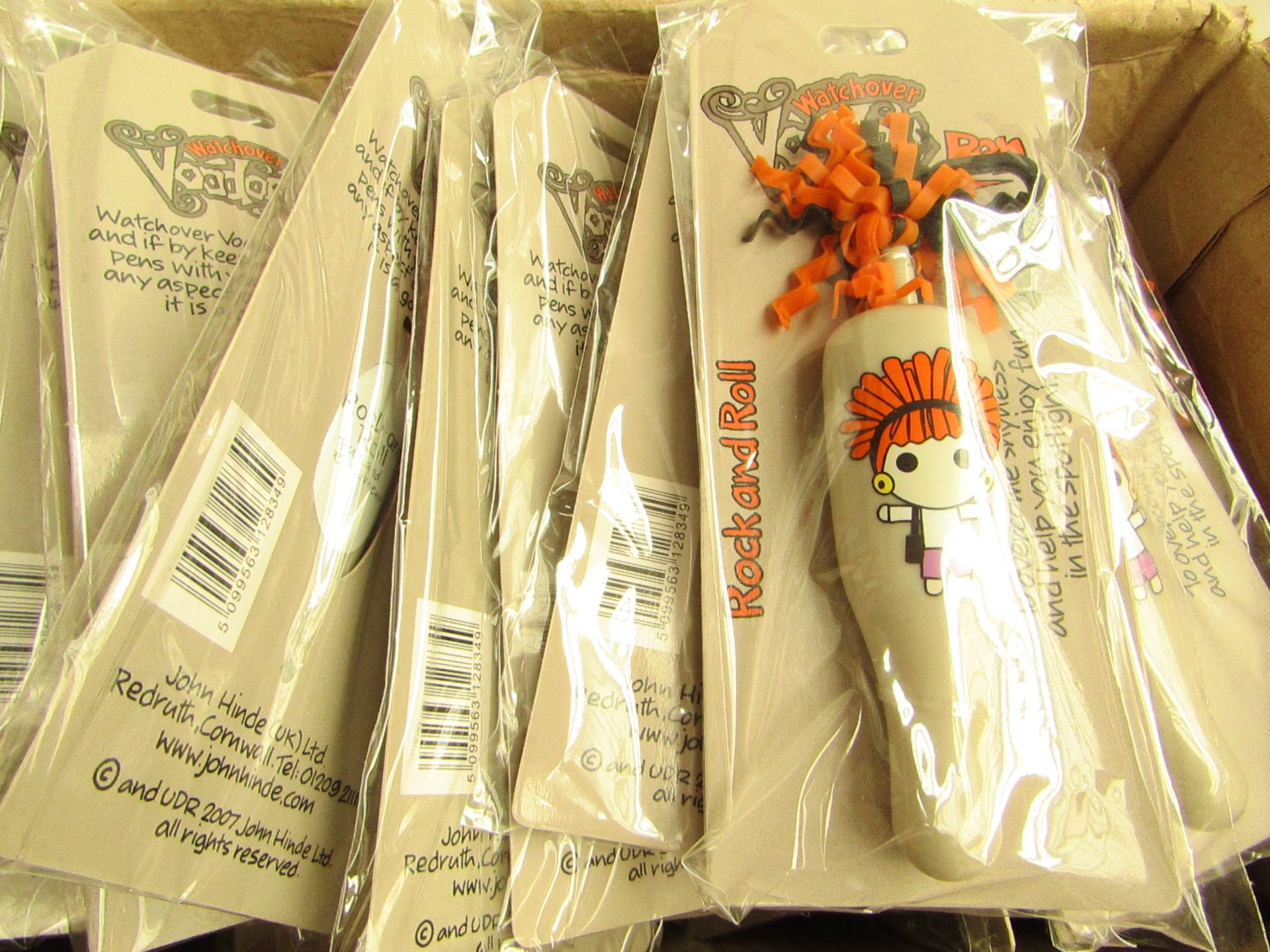 Box of 30 Rock & Roll VooDoo Pens. Packaged