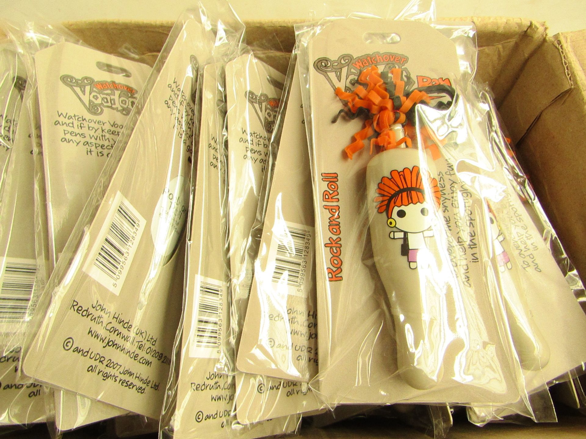 Box of 30 Rock & Roll VooDoo Pens. Packaged