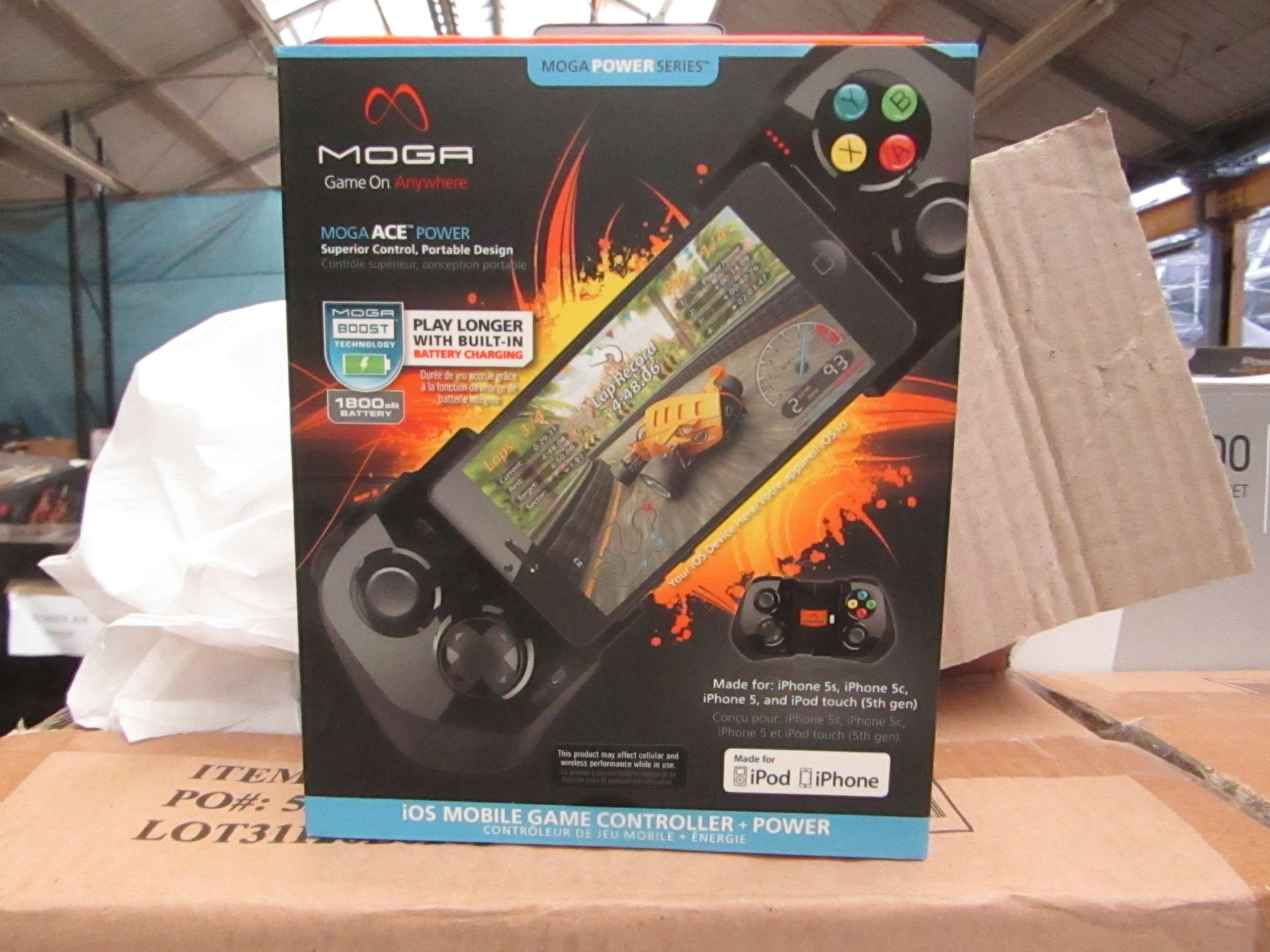 Moga iPhone mobile gaming controller attaachment that also charges the phones, it turns the phone