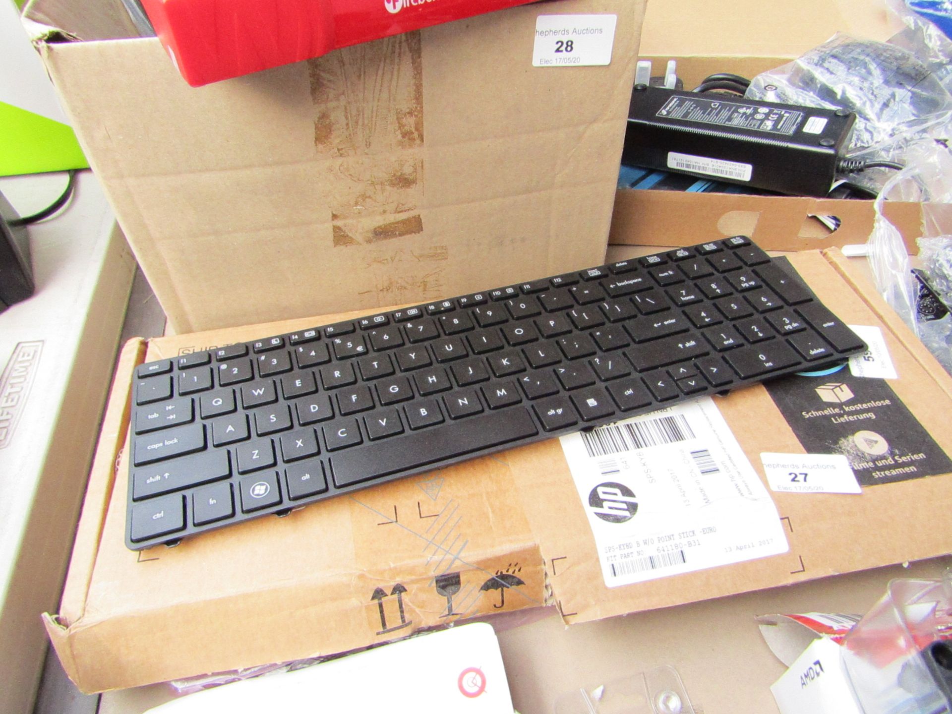HP replacement keyboard for laptop, untested and boxed.