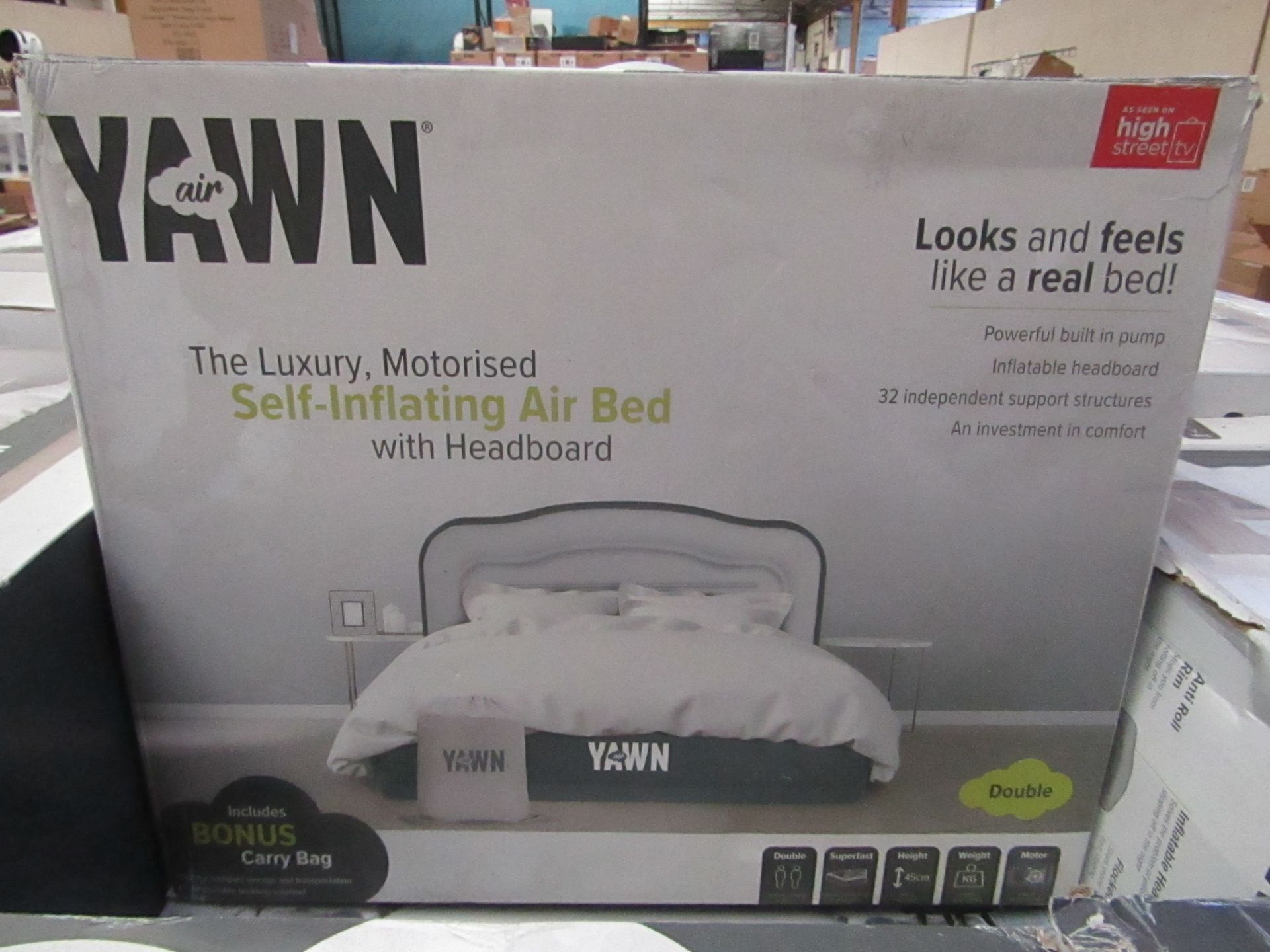 | 1 | YAWN DOUBLE AIR BED | BOXED AND UNCHECKED | NO ONLINE RE-SALE | SKU - | TOTAL LOT RRP - £69.99