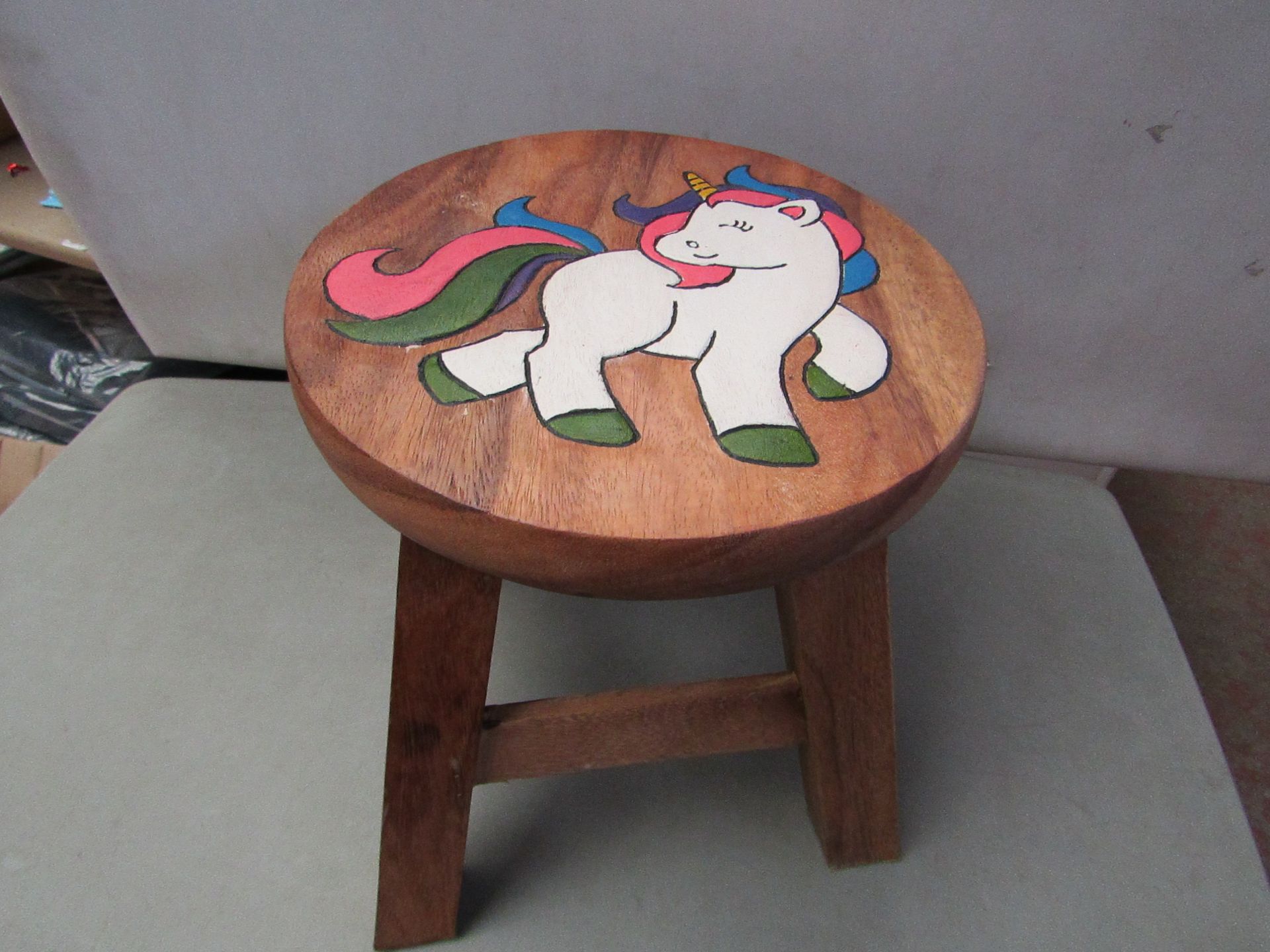 Small Kids Wooden Stool. 26cm Tall