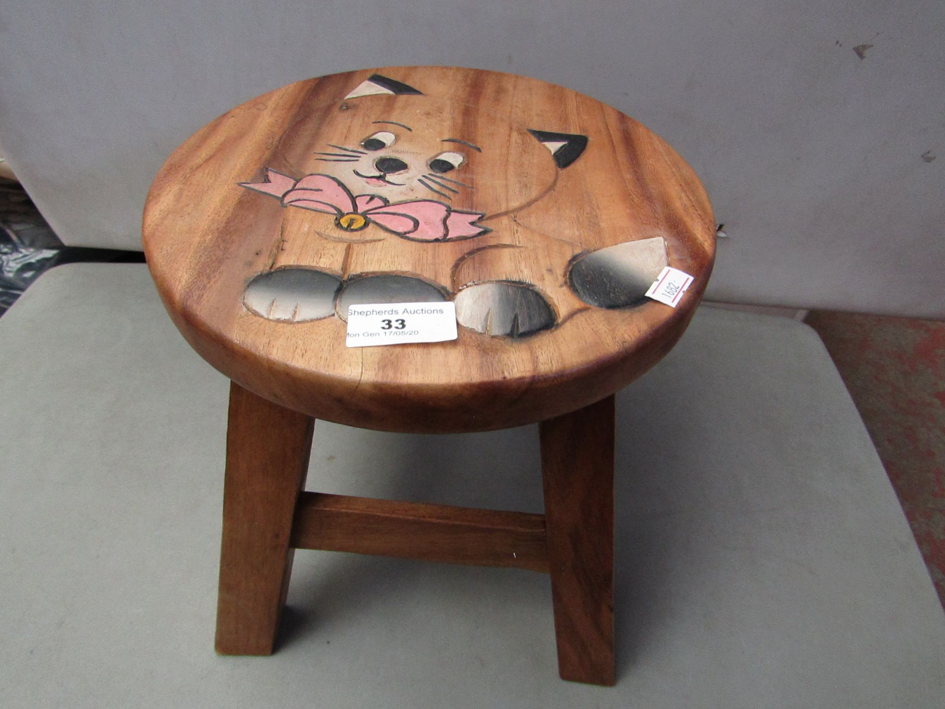 Small Kids Wooden Stool. 26cm Tall