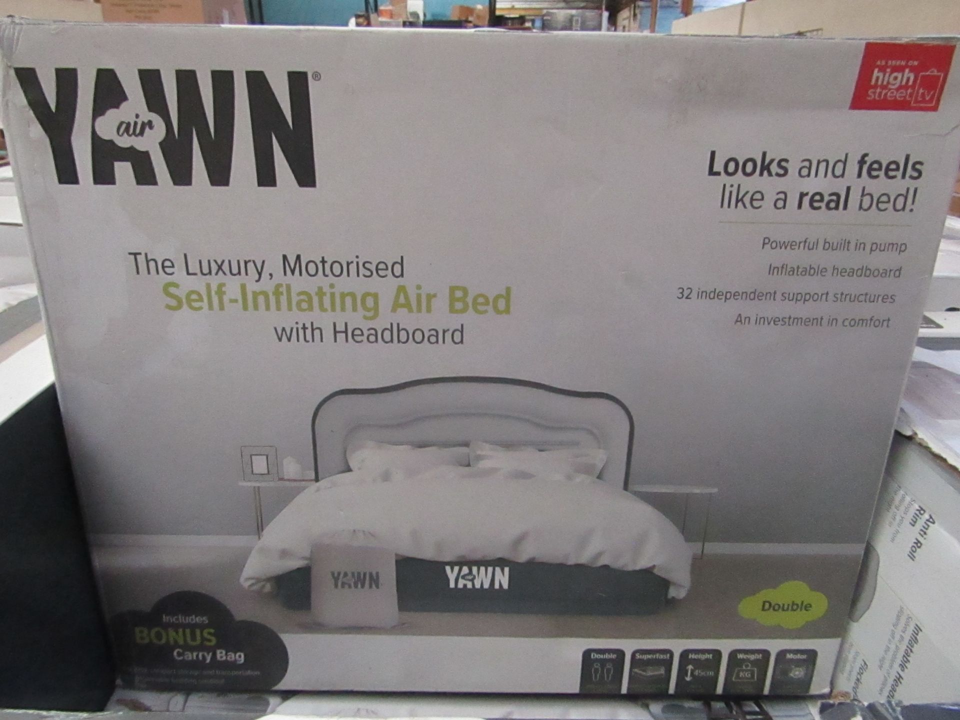 | 1 | YAWN DOUBLE AIR BED | BOXED AND UNCHECKED | NO ONLINE RE-SALE | SKU - | TOTAL LOT RRP - £69.99