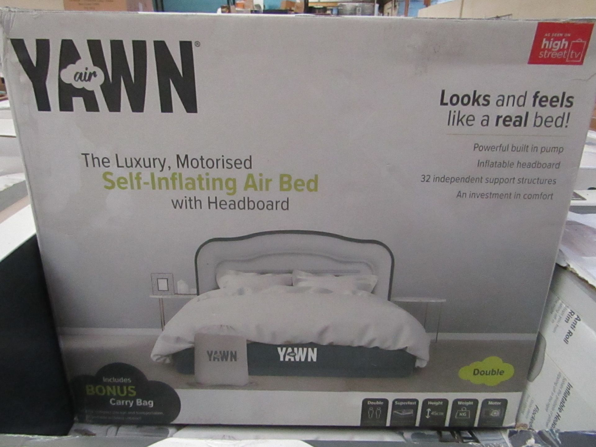 | 1 | YAWN DOUBLE AIR BED | BOXED AND UNCHECKED | NO ONLINE RE-SALE | SKU - | TOTAL LOT RRP - £69.99