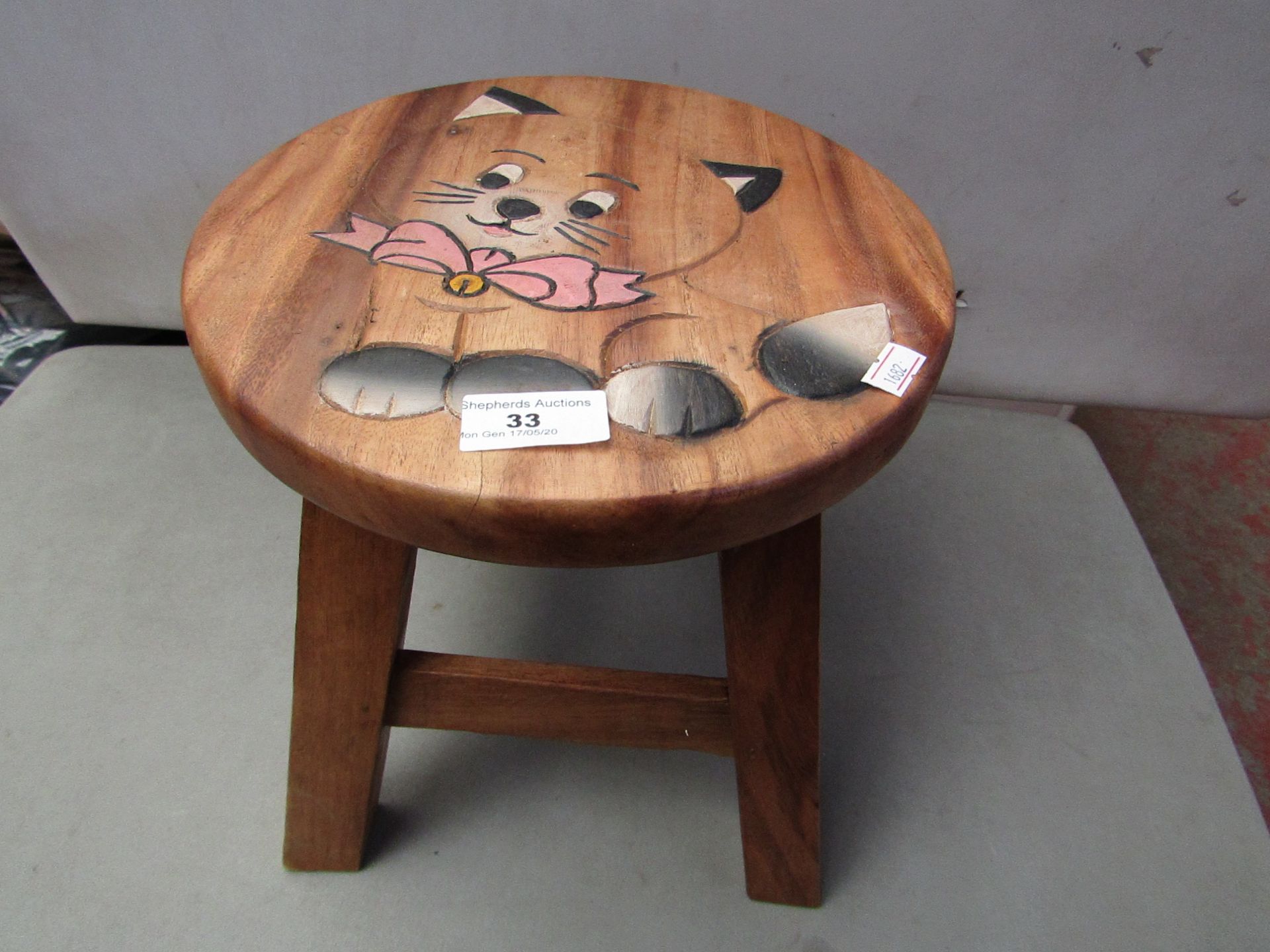 Small Kids Wooden Stool. 26cm Tall