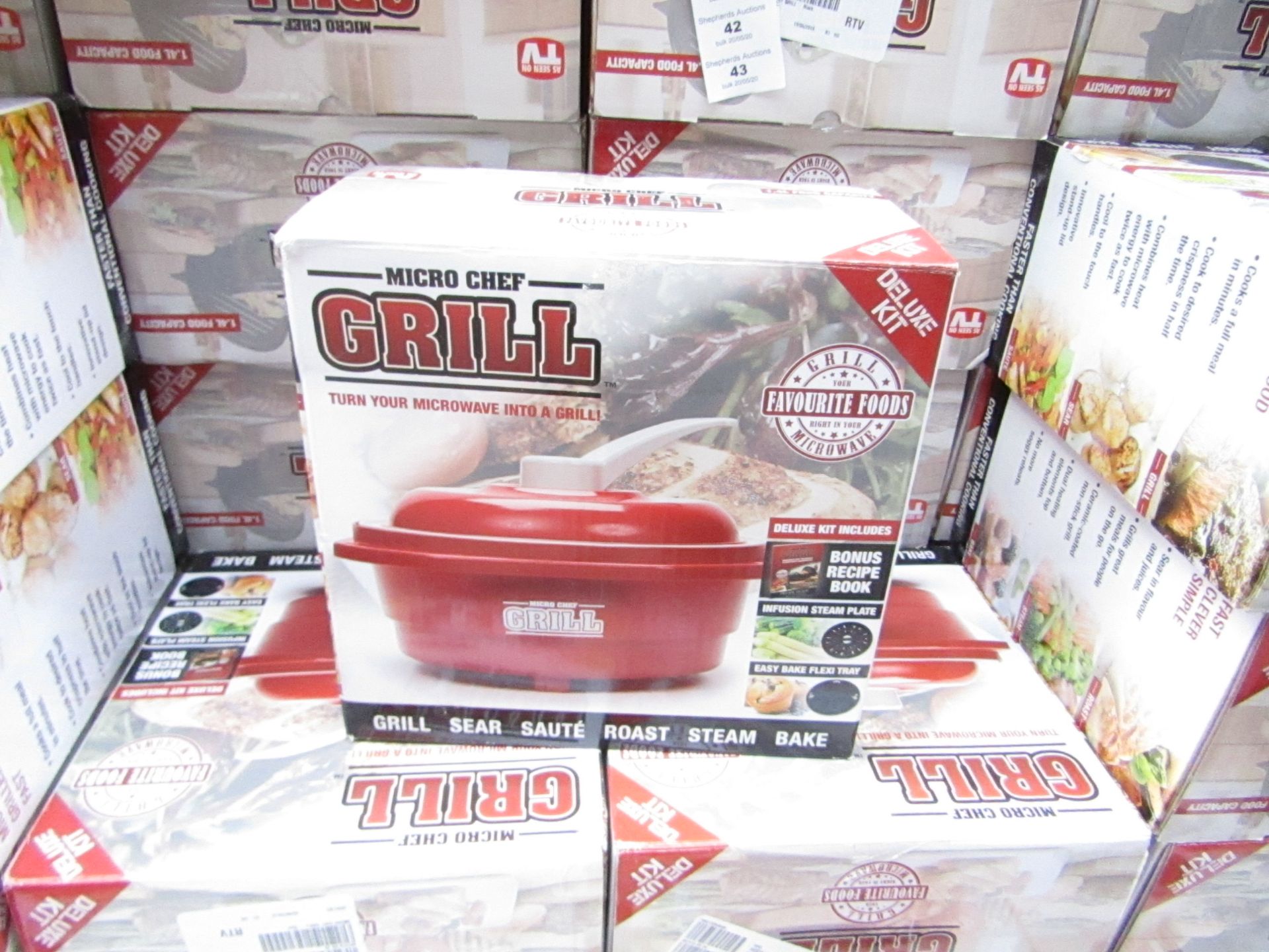 | 10X | MICRO CHEF GRILL DELUXE KIT, TURNS YOU MICROWAVE INTO A GRILL | UNCHECKED AND BOXED | NO