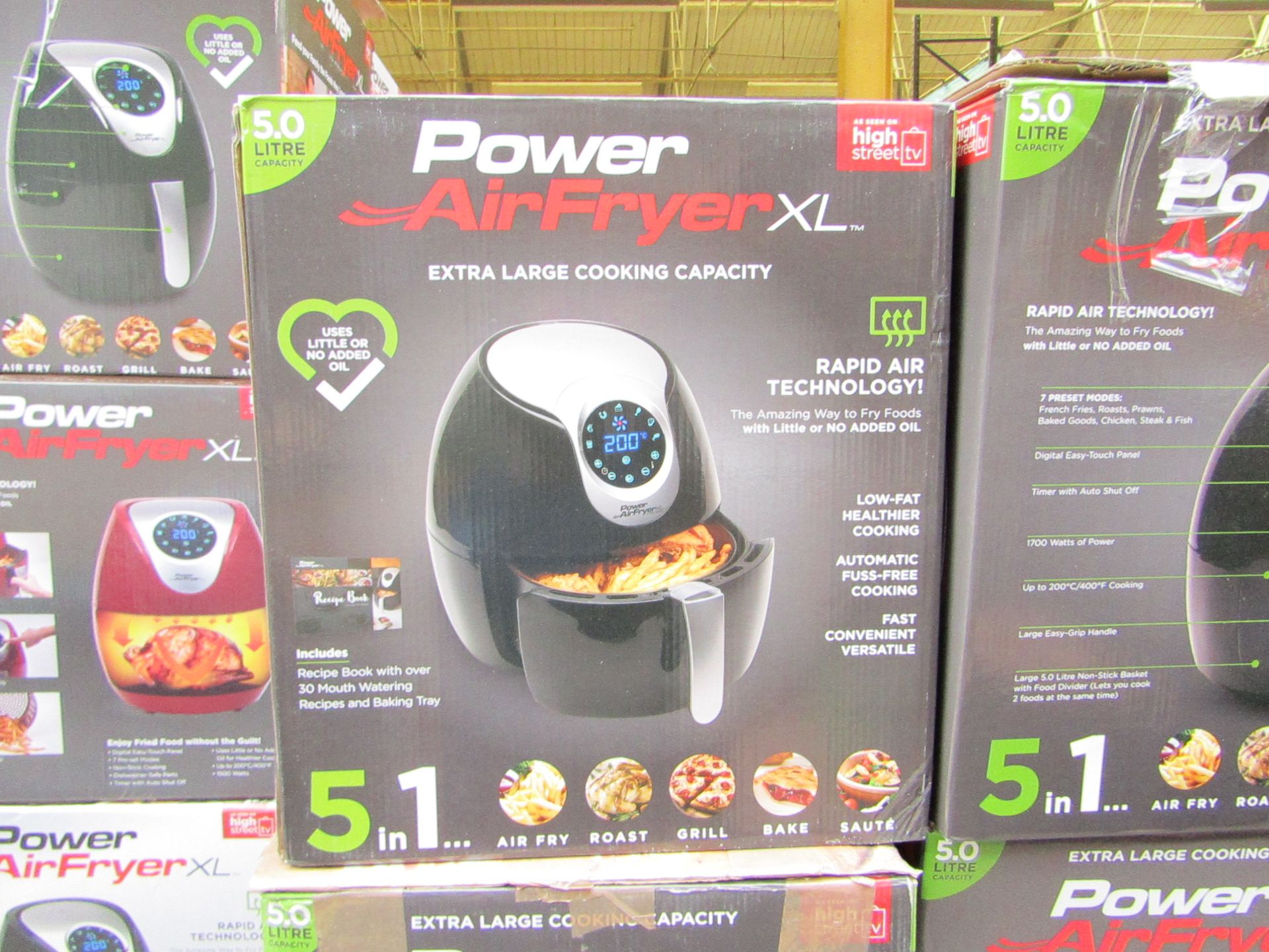 | 5X | POWER AIR FRYER 5L | UNCHECKED AND BOXED | NO ONLINE RE-SALE | SKU C5060191466936 | RRP £99.