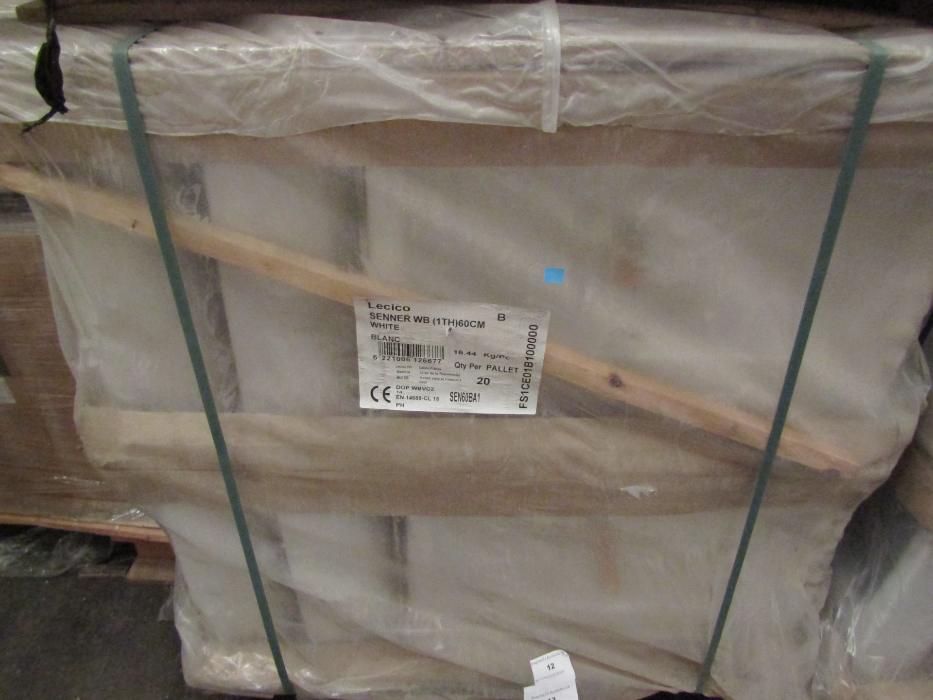 Pallet of approx 20 Lecico Senner 1 tap hole 60cm basins, new