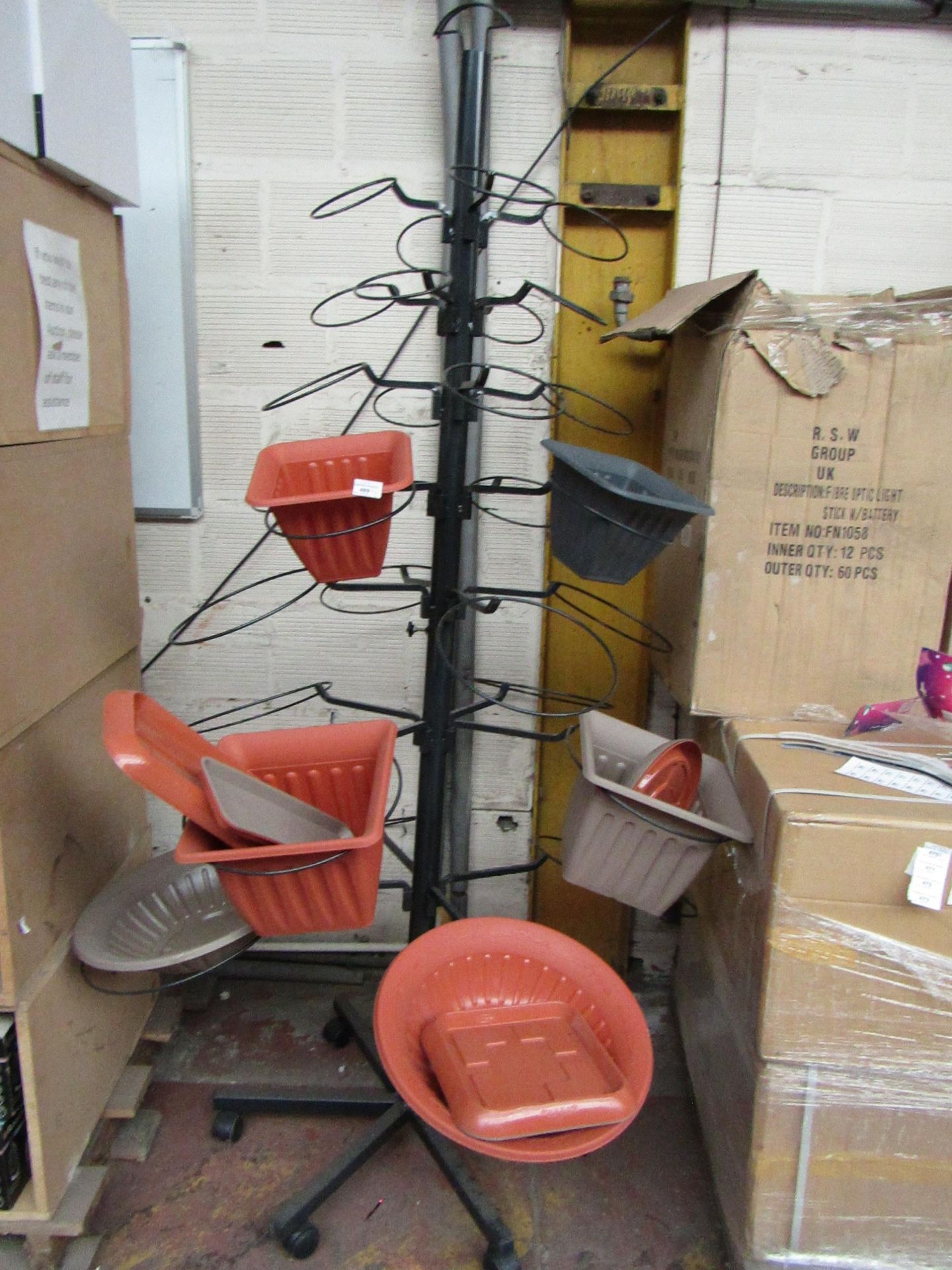 Large Plant Stand with various Plant Pots. See Image