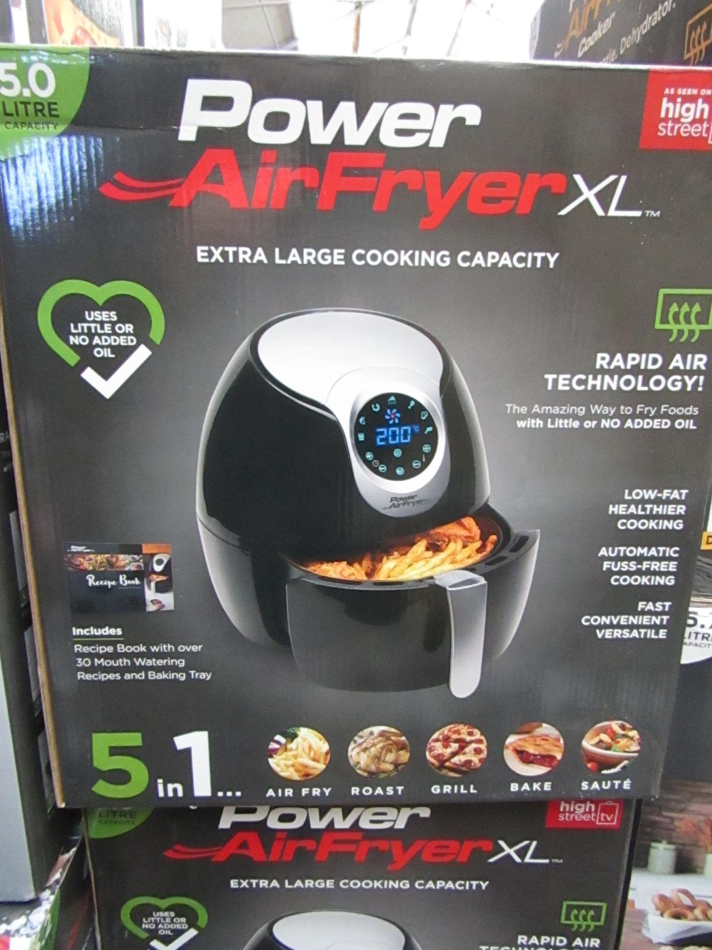 | 1X | POWER AIR FRYER 5.0L | UNCHECKED AND BOXED | NO ONLINE RE-SALE | SKU C5060191466936 | RRP £