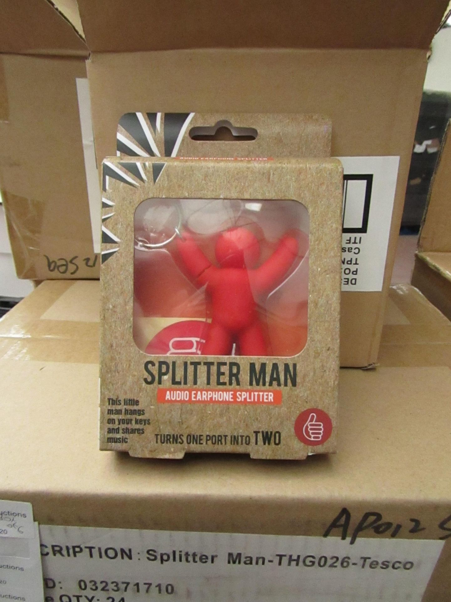 Box of 6 Splitter Man Earphone Splitters.Packaged