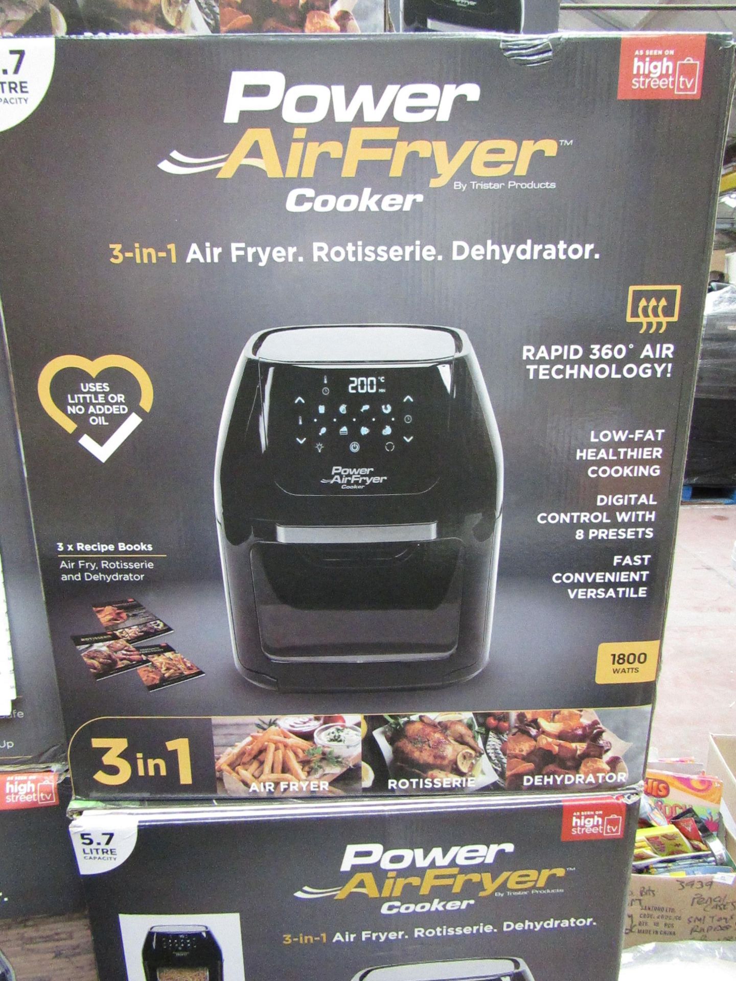 | 1x | POWER AIR FRYER 5.7L | UNCHECKED & BOXED | NO ONLINE RE-SALE | Sku C5060541513068 | RRP £